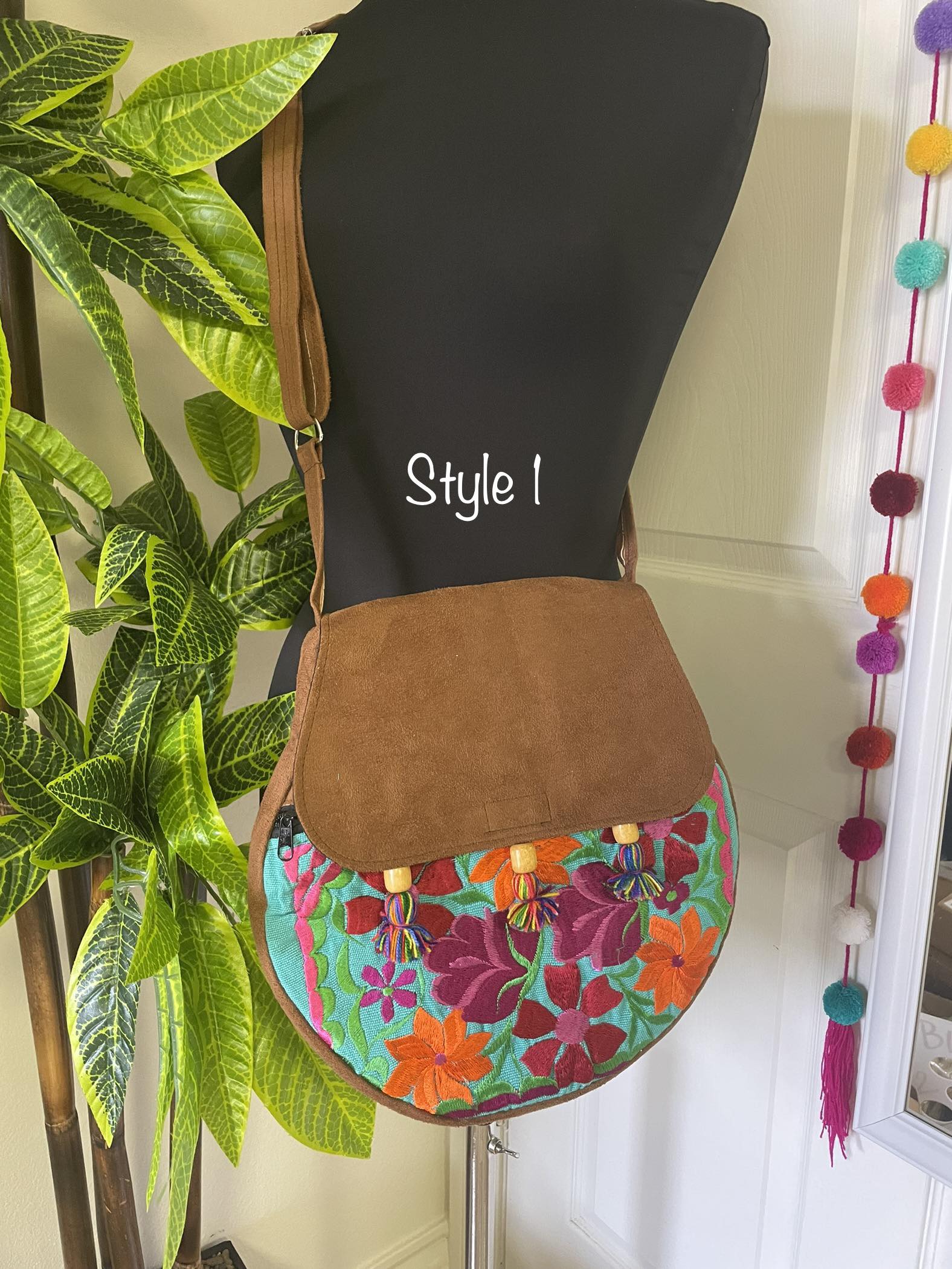 Floral Pear Messenger Bag