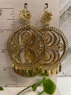 Image of Gold Plated Filigree (Filigrana) Earrings