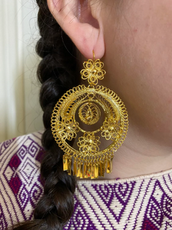 Image of Gold Plated Filigree (Filigrana) Earrings