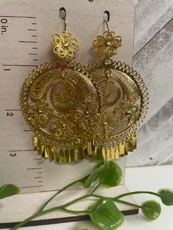 Image of Gold Plated Filigree (Filigrana) Earrings
