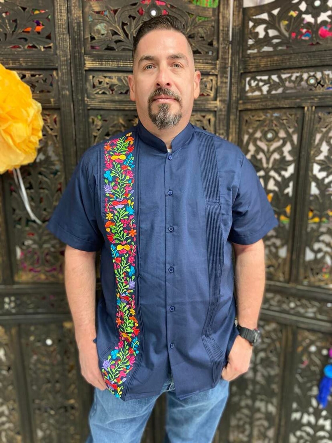 Formal Guayabera Yucateca - Floral Embroidered