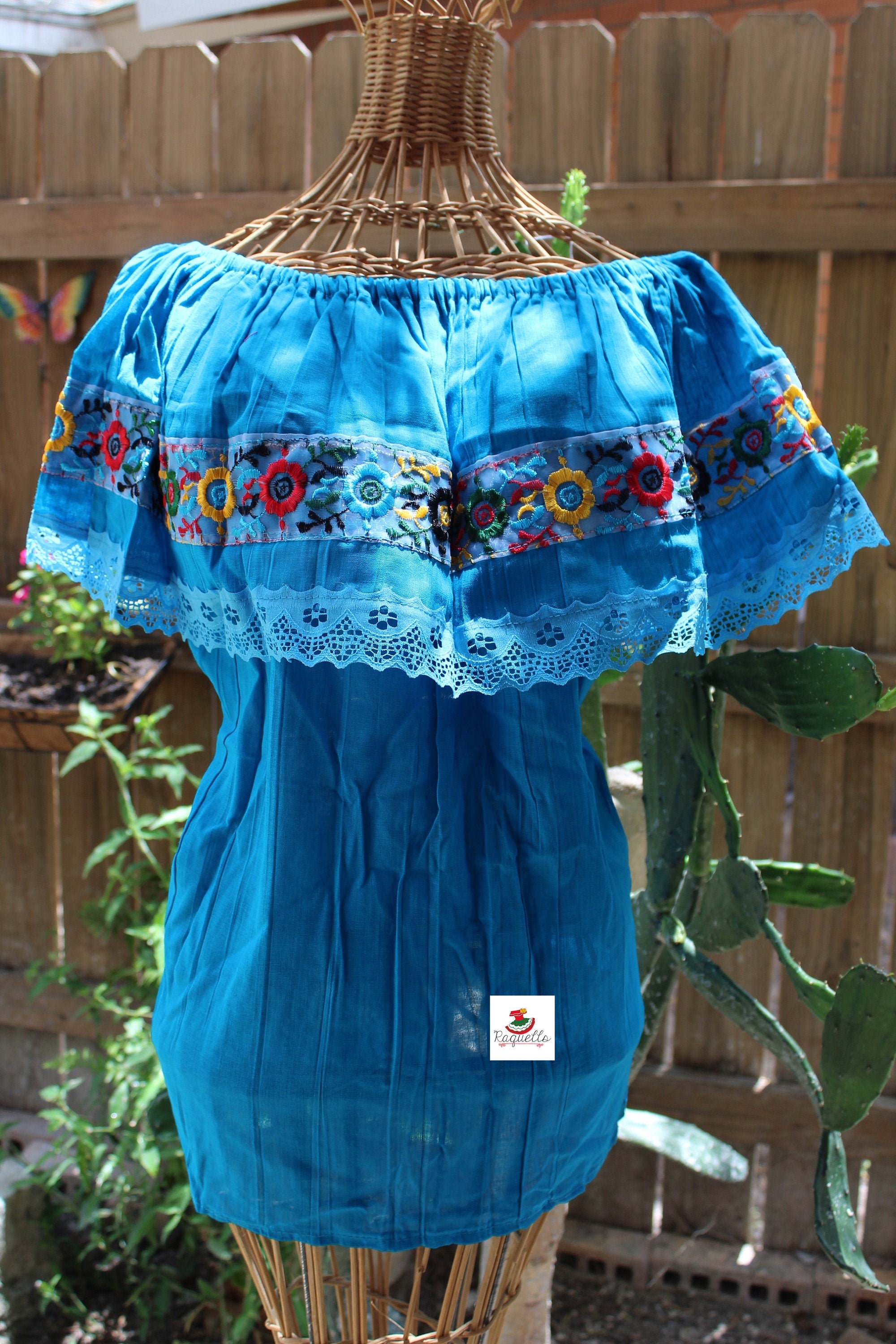 Image of Gauze Blouse w/Crochet Collar