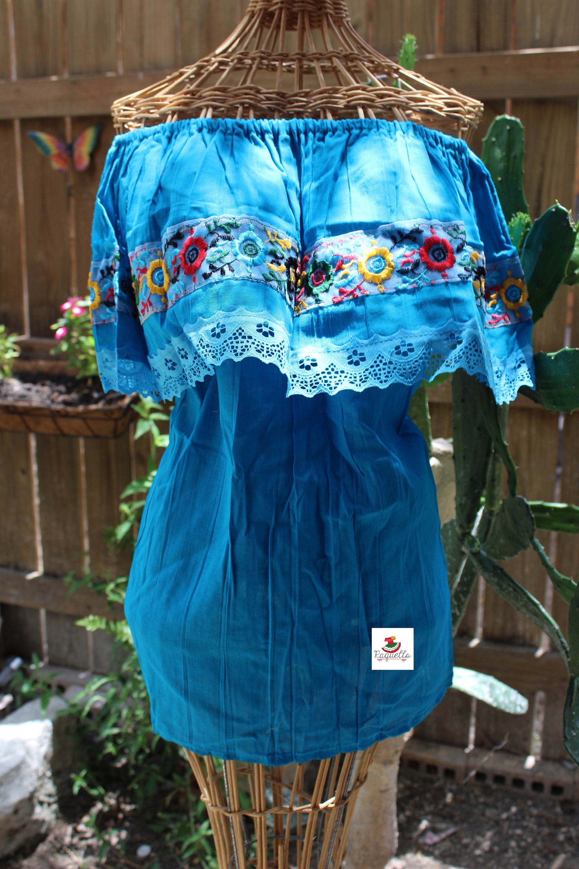 Image of Gauze Blouse w/Crochet Collar