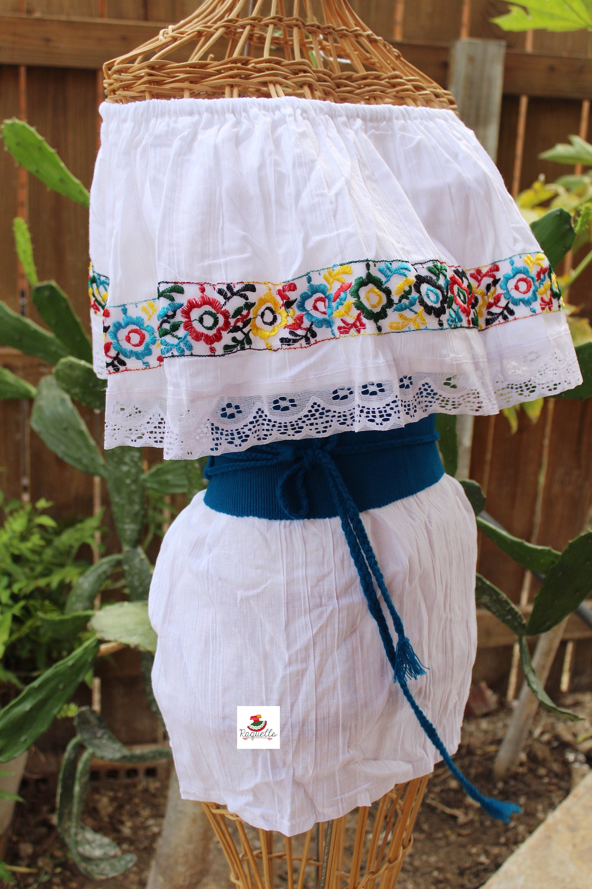 Image of Gauze Blouse w/Crochet Collar