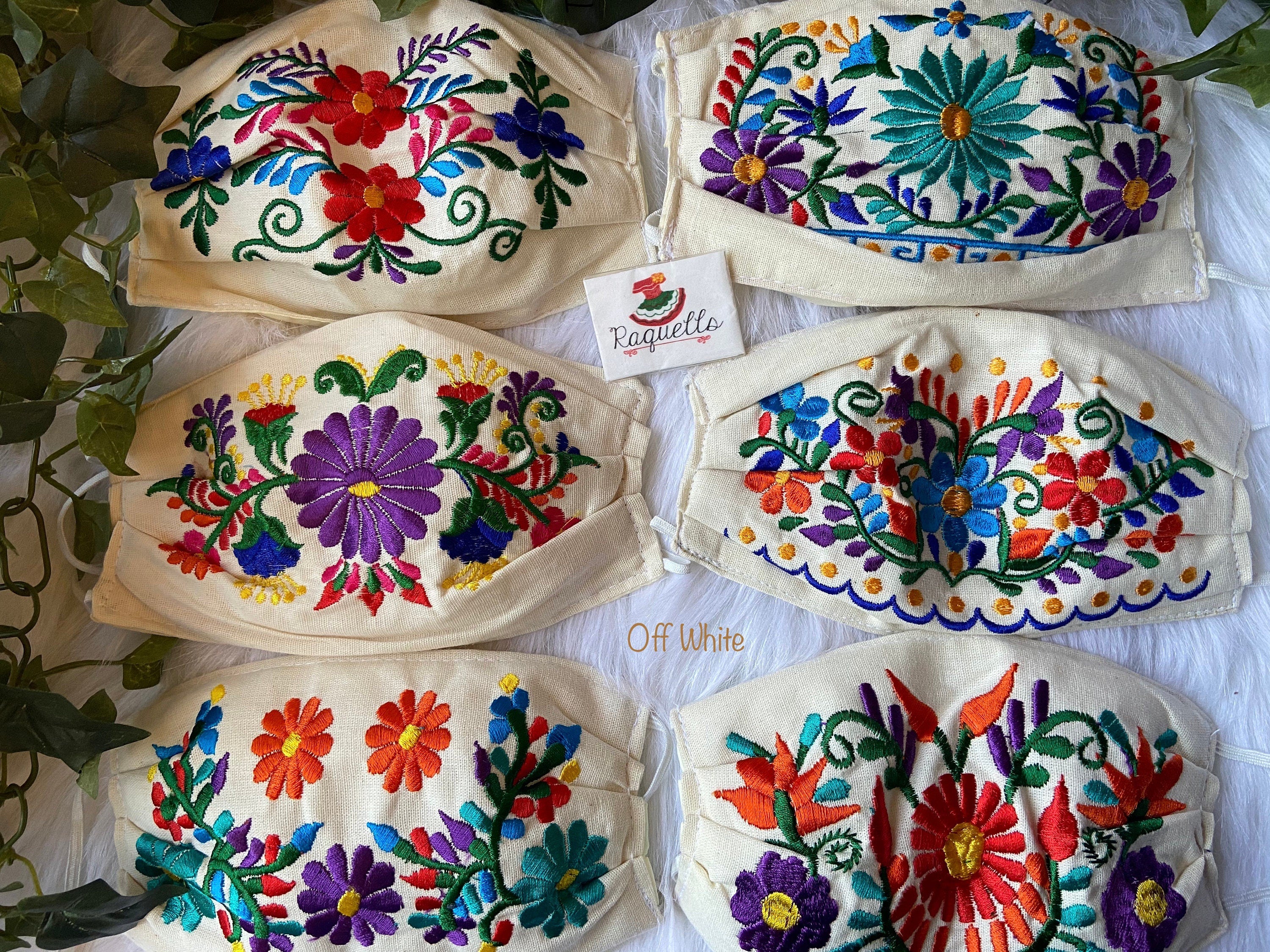 Image of FLOWERS - Embroidered Face Mask w/filter sewn-in