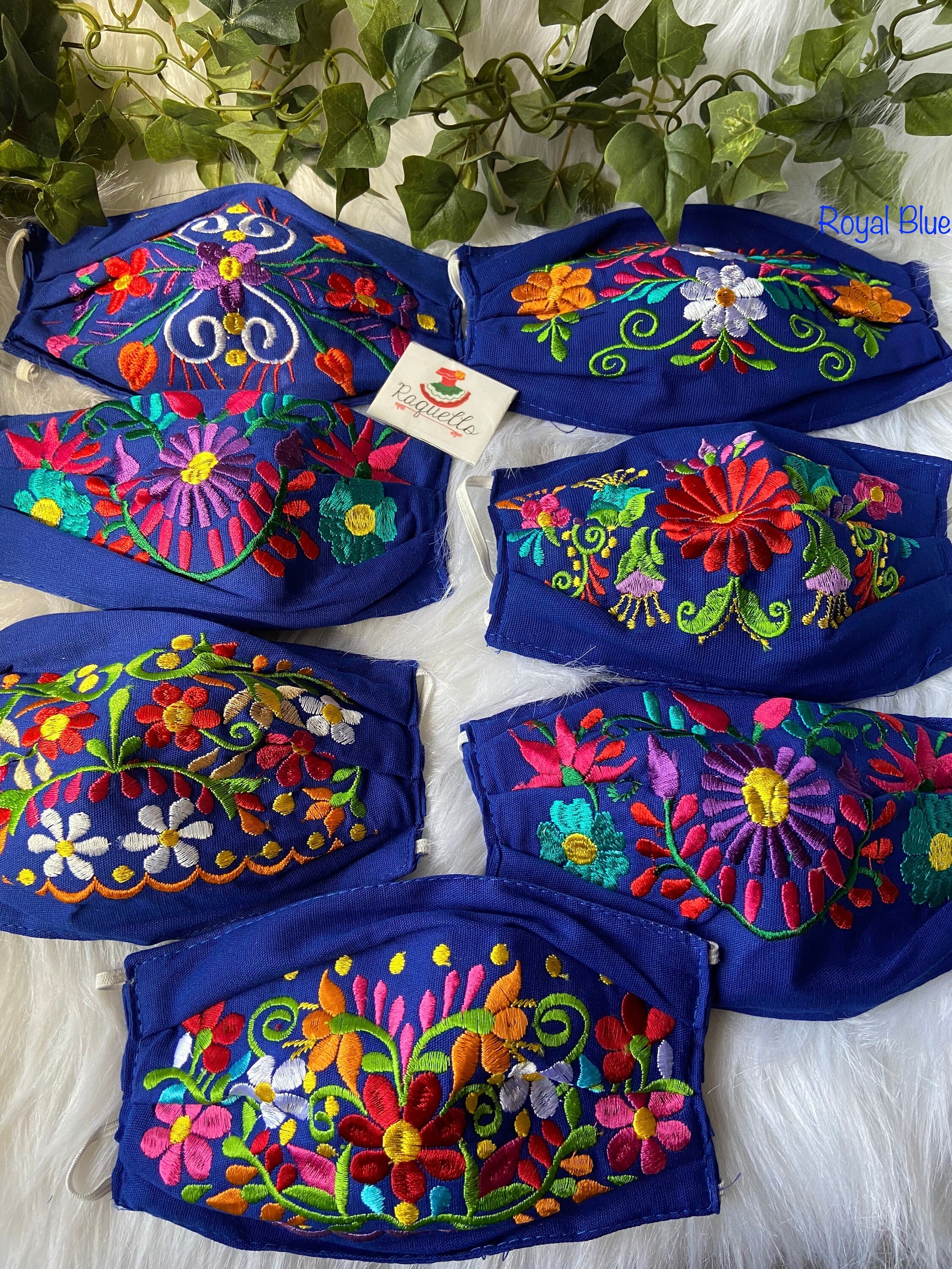 Image of FLOWERS - Embroidered Face Mask w/filter sewn-in