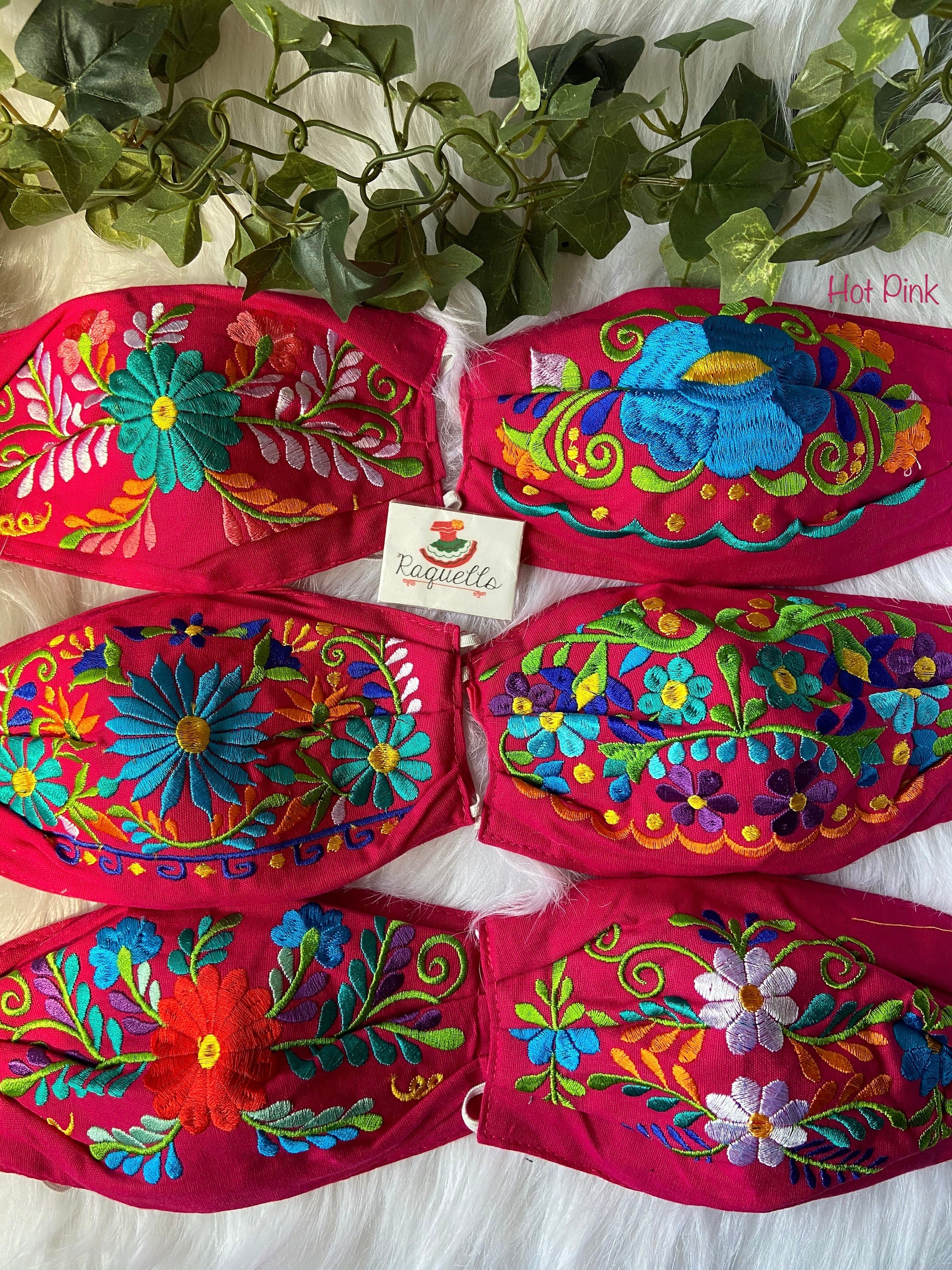 Image of IFLOWERS-Embroidered Face Mask w/filter sewn-in