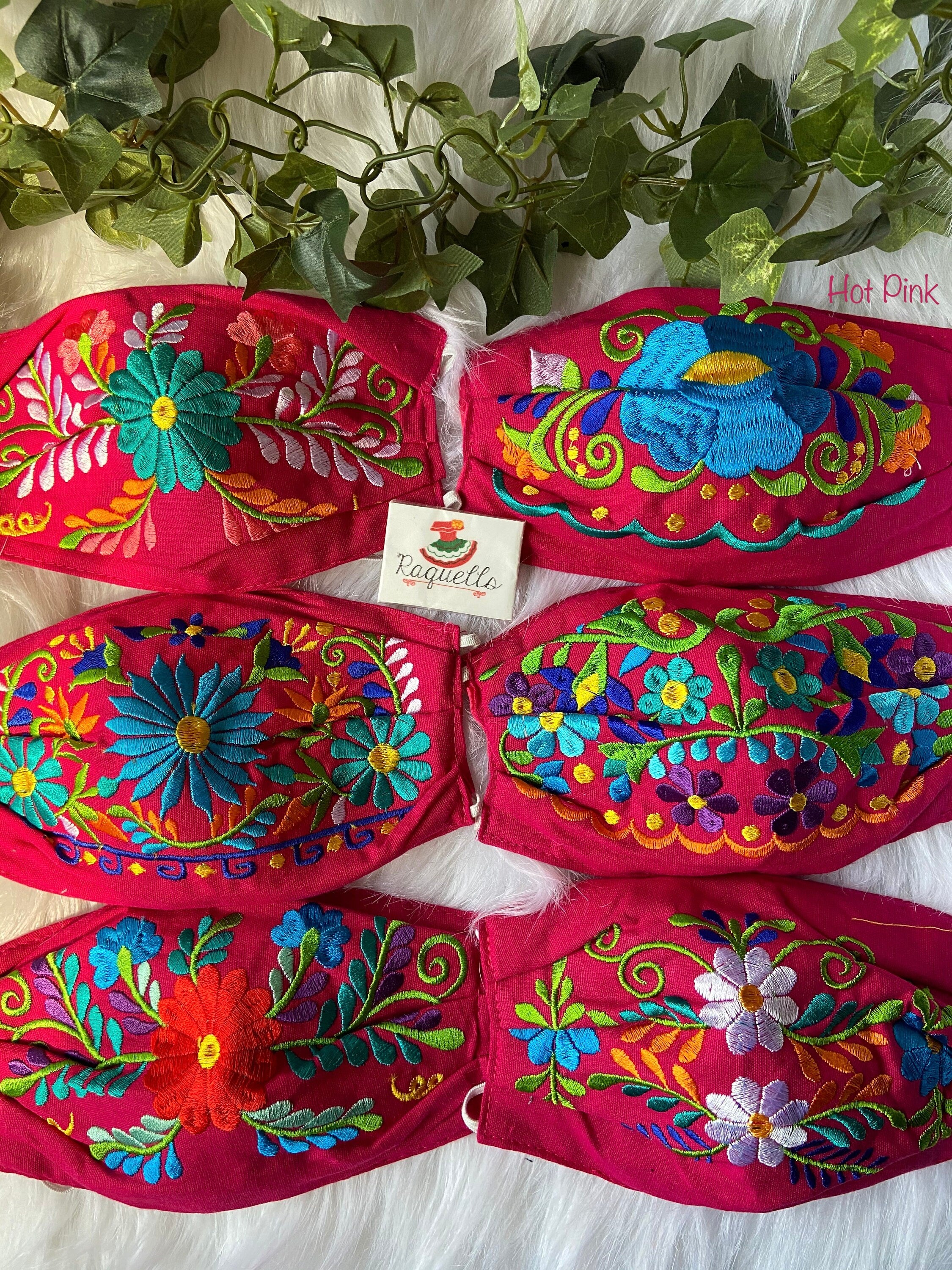 Image of FLOWERS - Embroidered Face Mask w/filter sewn-in