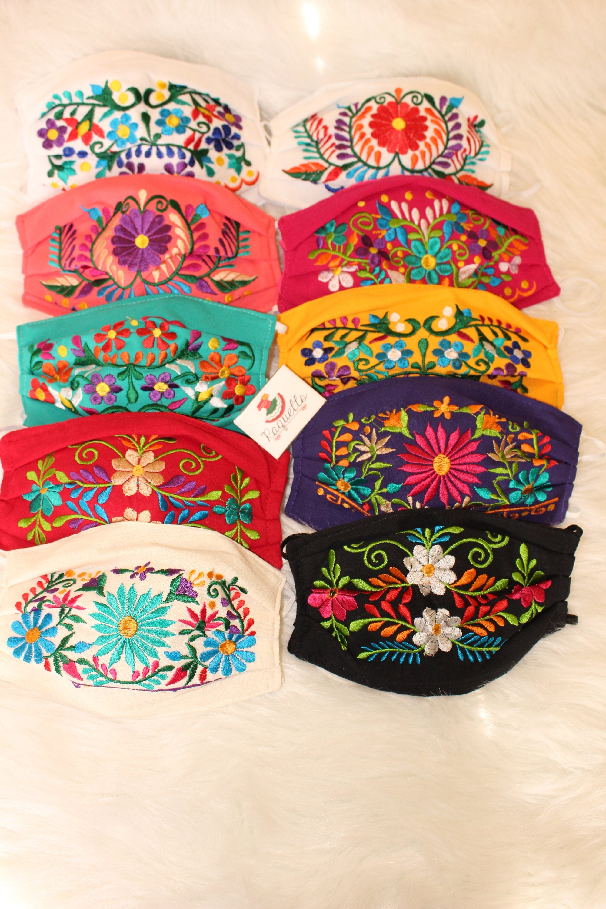 Image of IFLOWERS-Embroidered Face Mask w/filter sewn-in