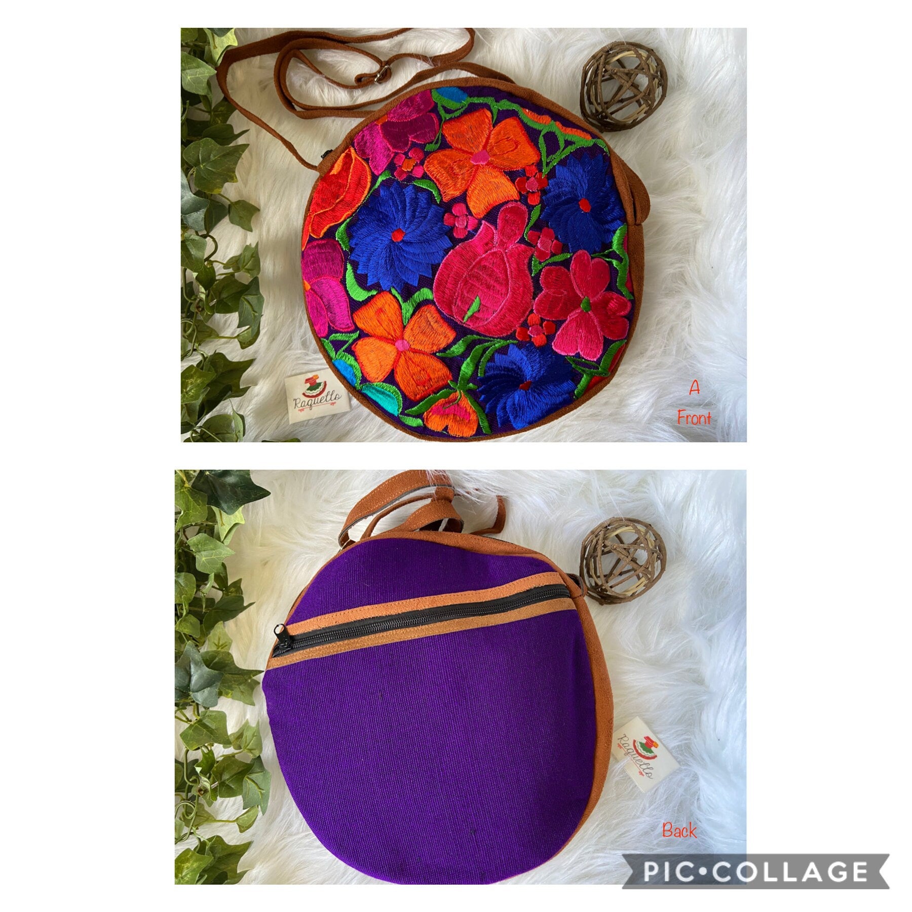 Floral Embroidered Messenger Bag