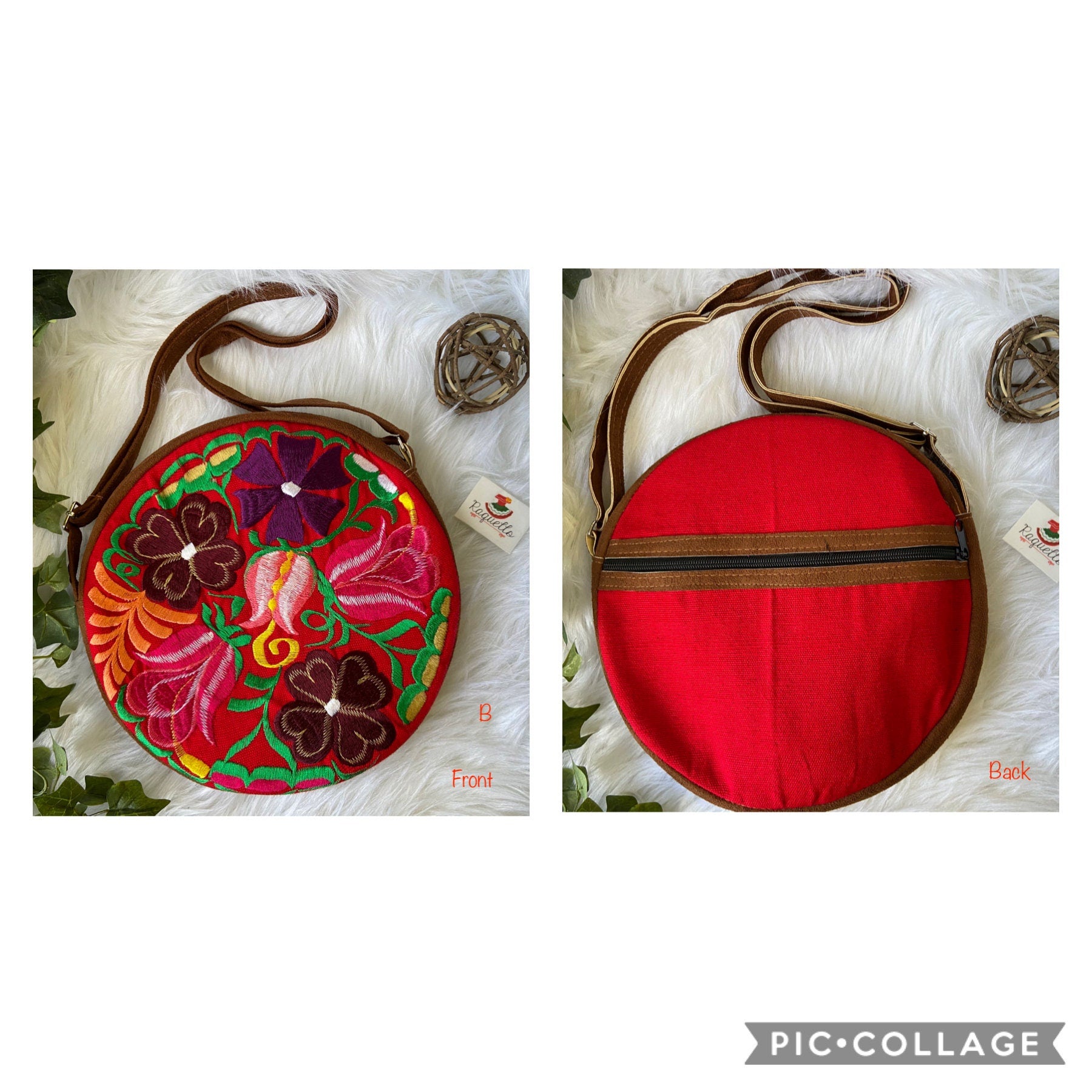 Floral Embroidered Messenger Bag