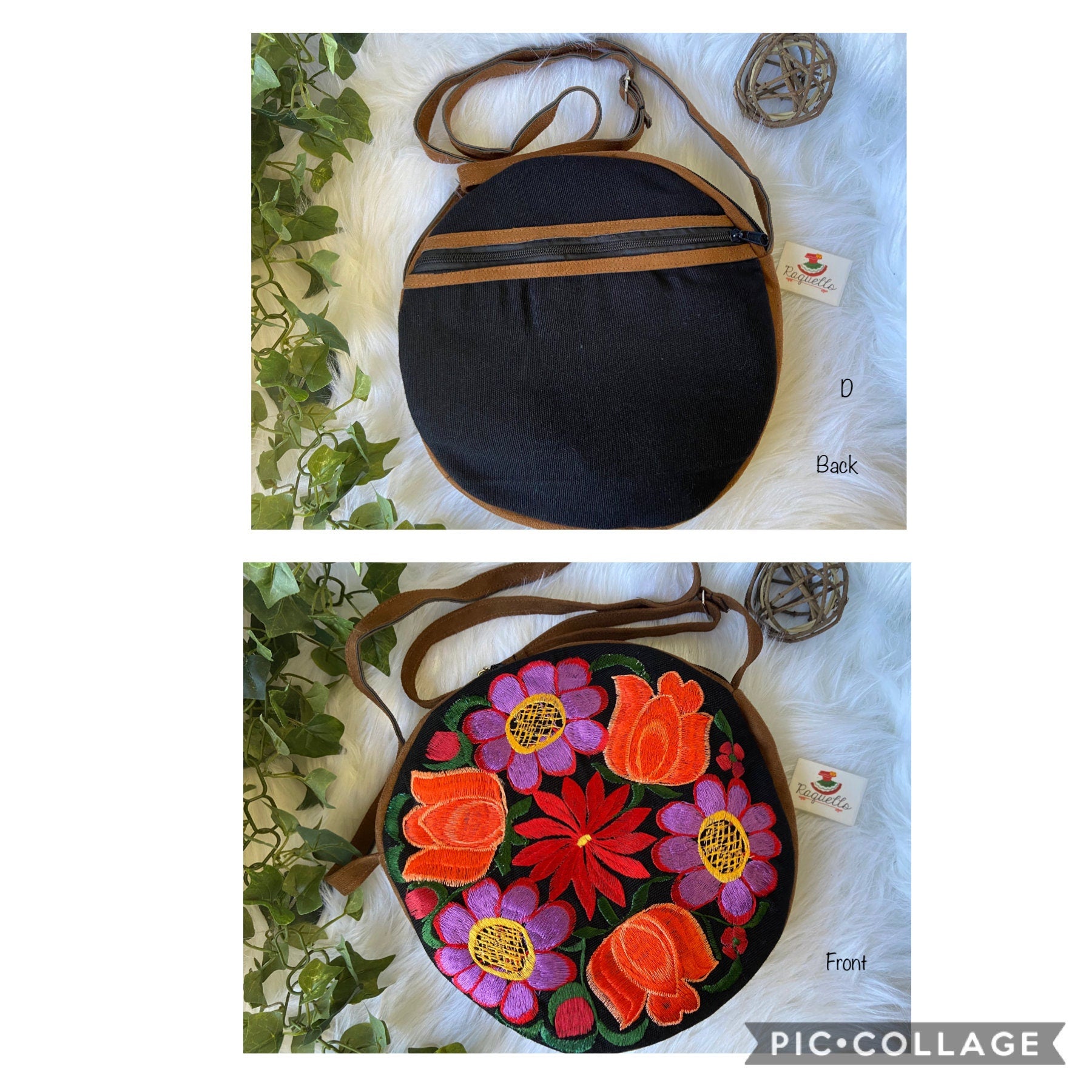 Floral Embroidered Messenger Bag