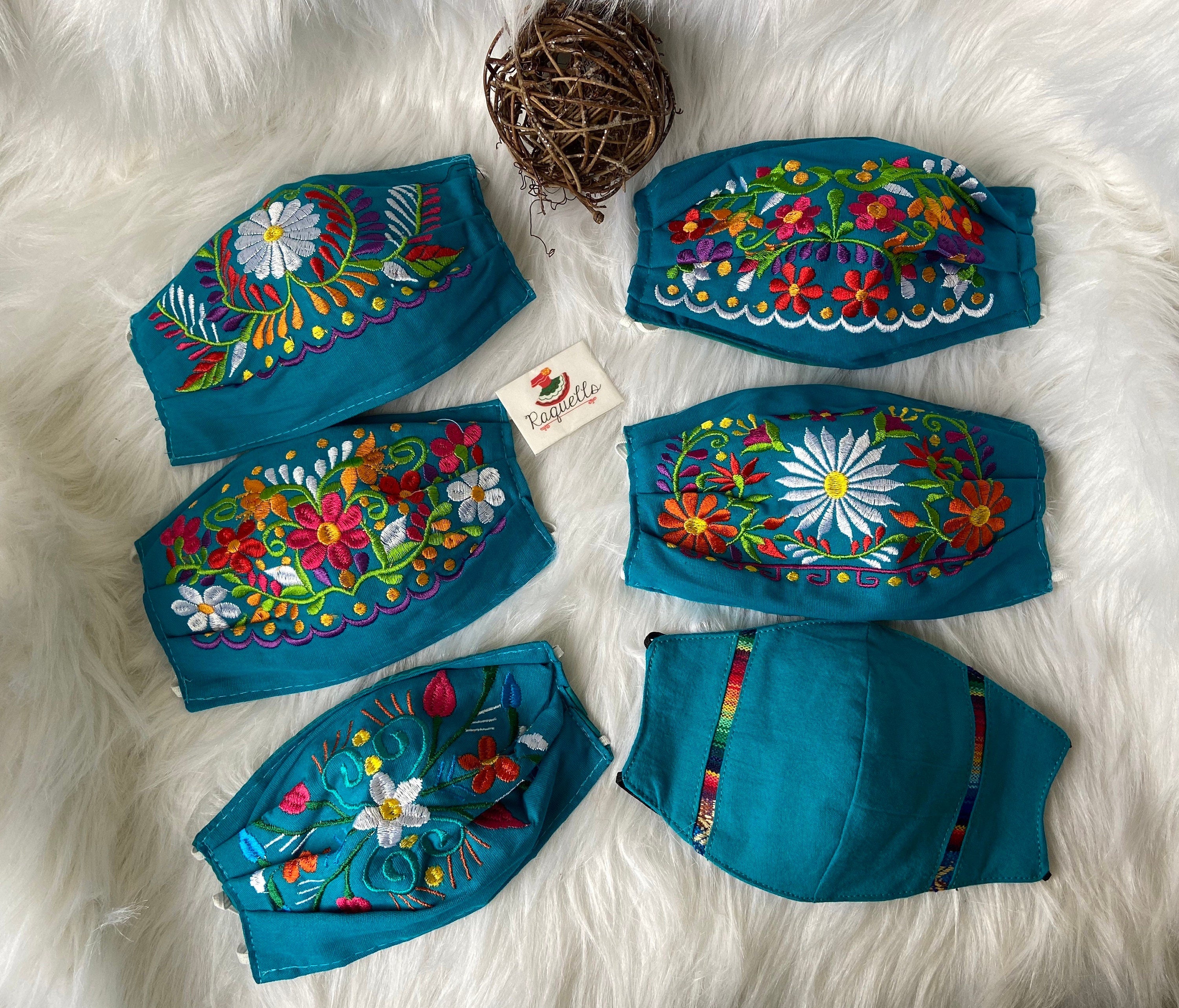 IFLOWERS-Embroidered Face Mask w/filter sewn-in