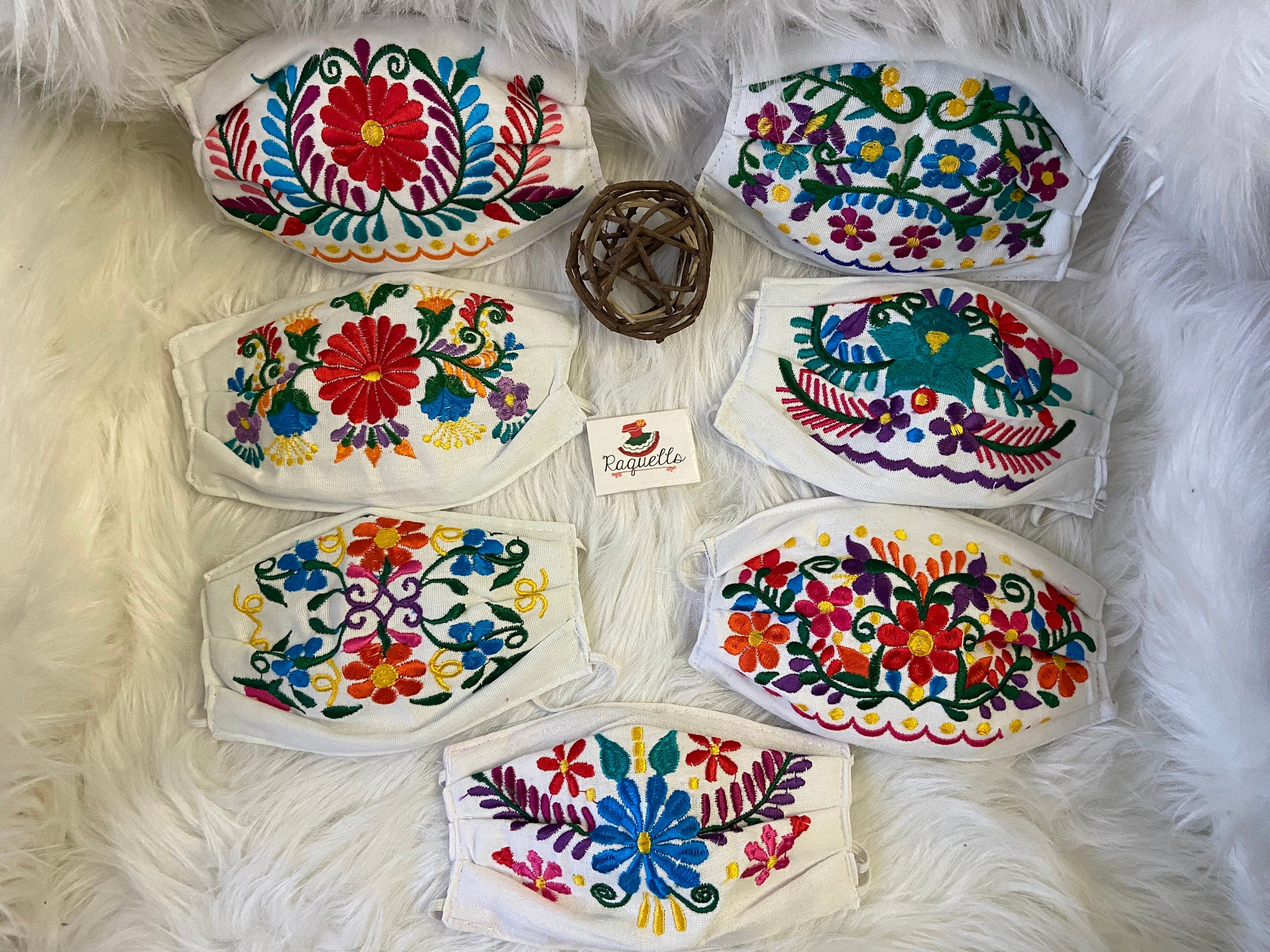 Image of IFLOWERS-Embroidered Face Mask w/filter sewn-in