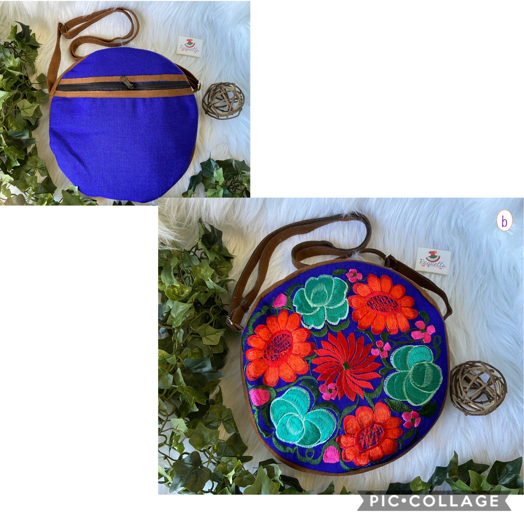 Image of Floral Embroidered Messenger Bag