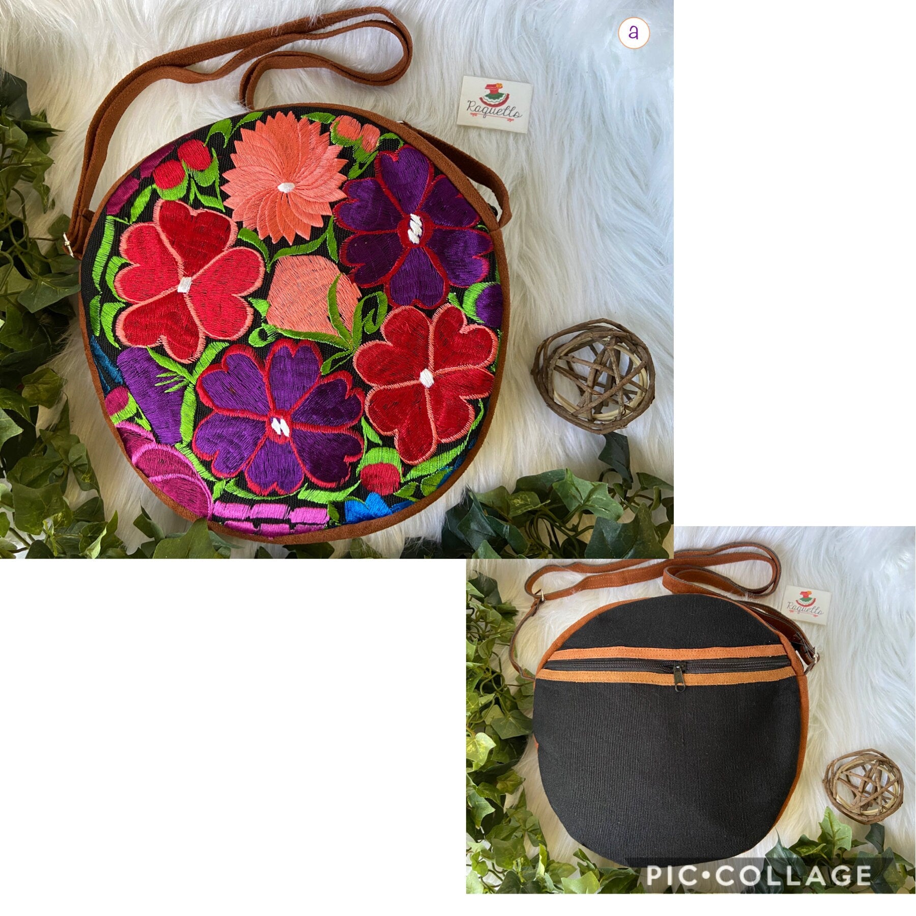 Image of Floral Embroidered Messenger Bag