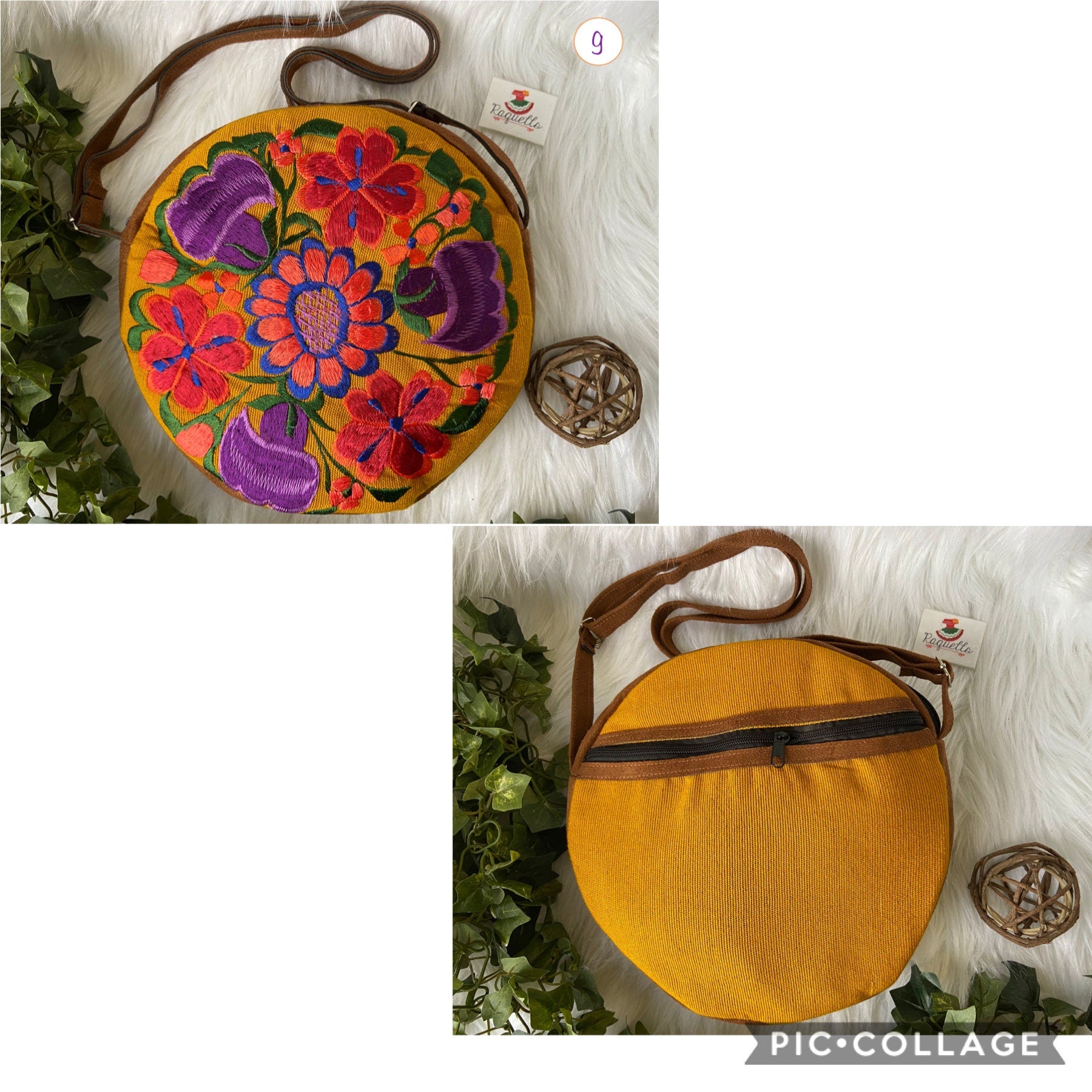 Image of Floral Embroidered Messenger Bag