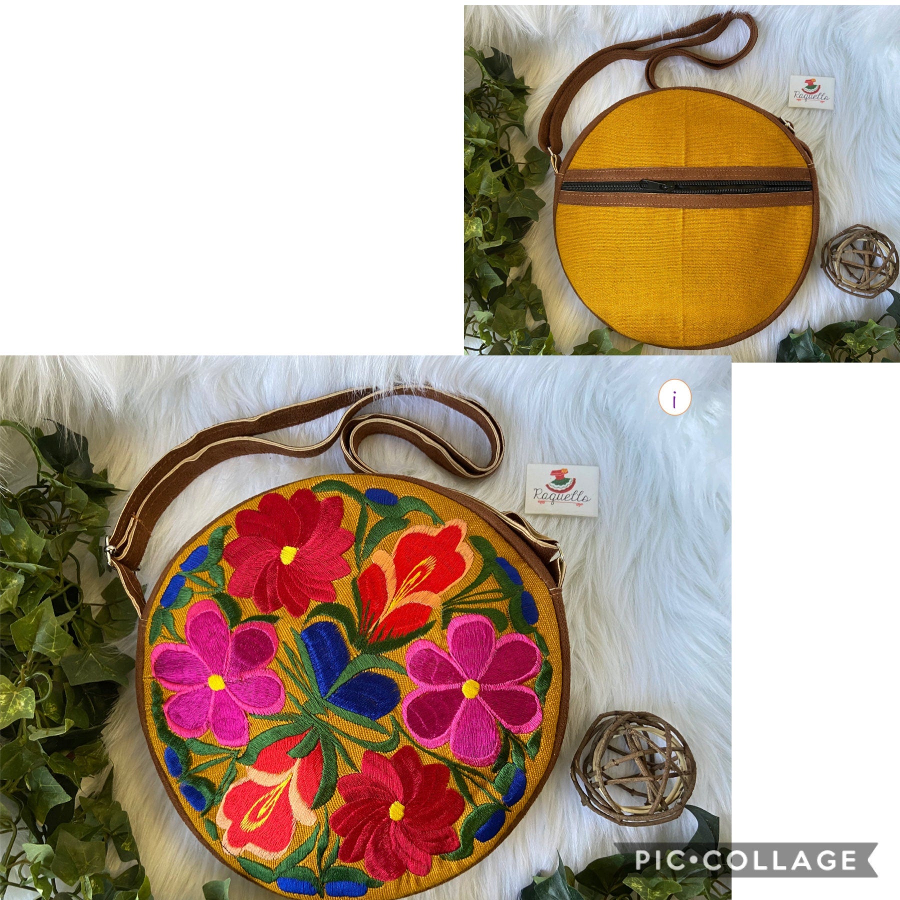 Image of Floral Embroidered Messenger Bag