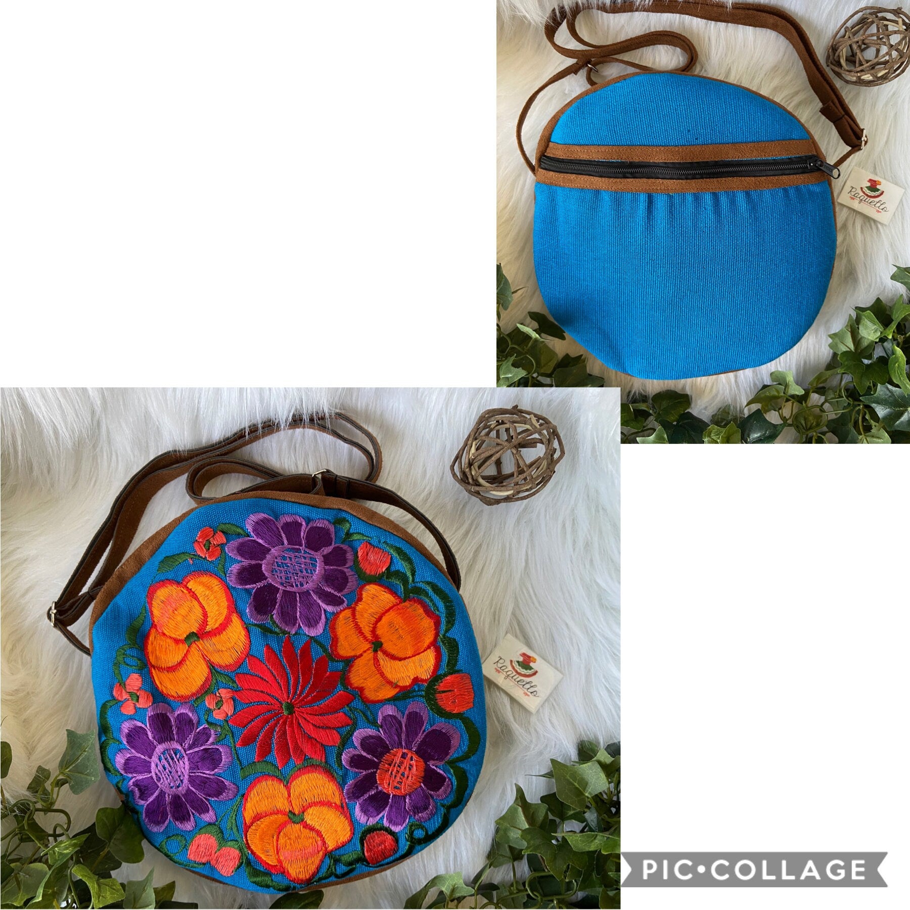 Floral Embroidered Messenger Bag