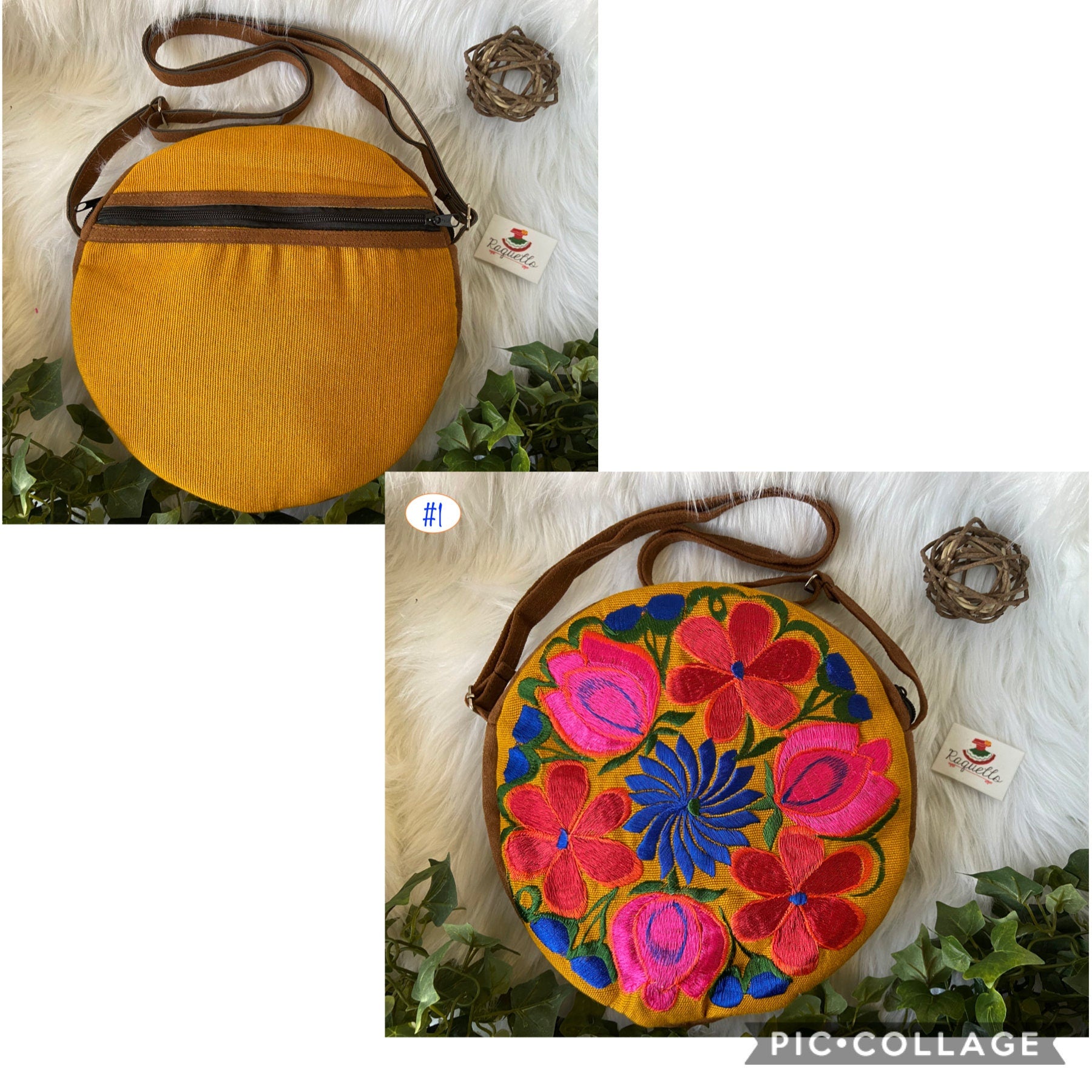 Image of Floral Embroidered Messenger Bags