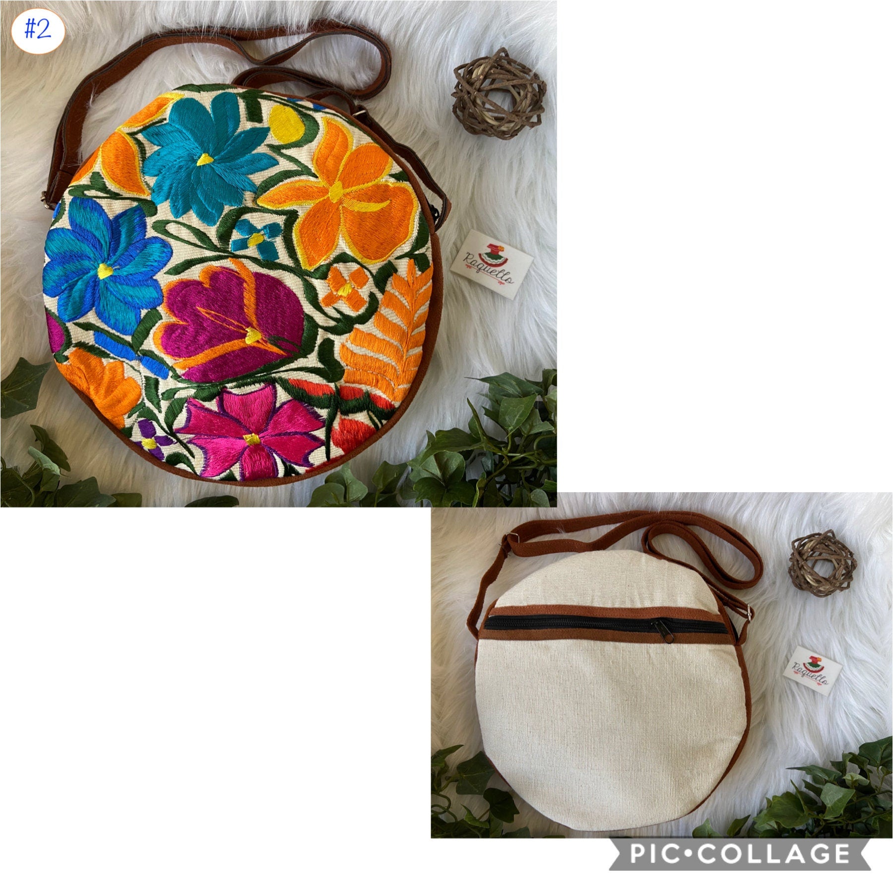 Image of Floral Embroidered Messenger Bags
