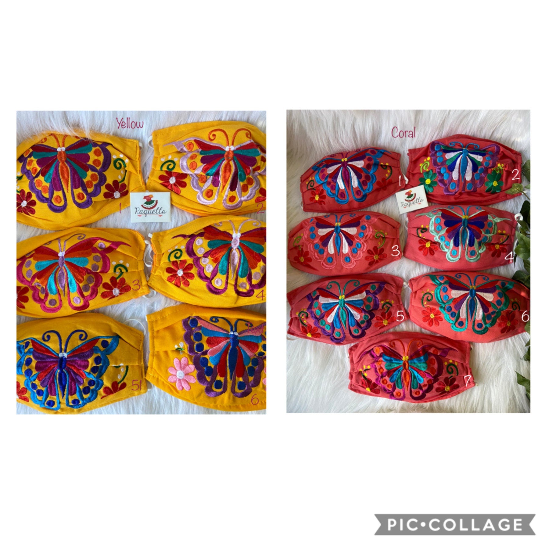 Butterfly - Embroidered Face Masks with Filter sew-in