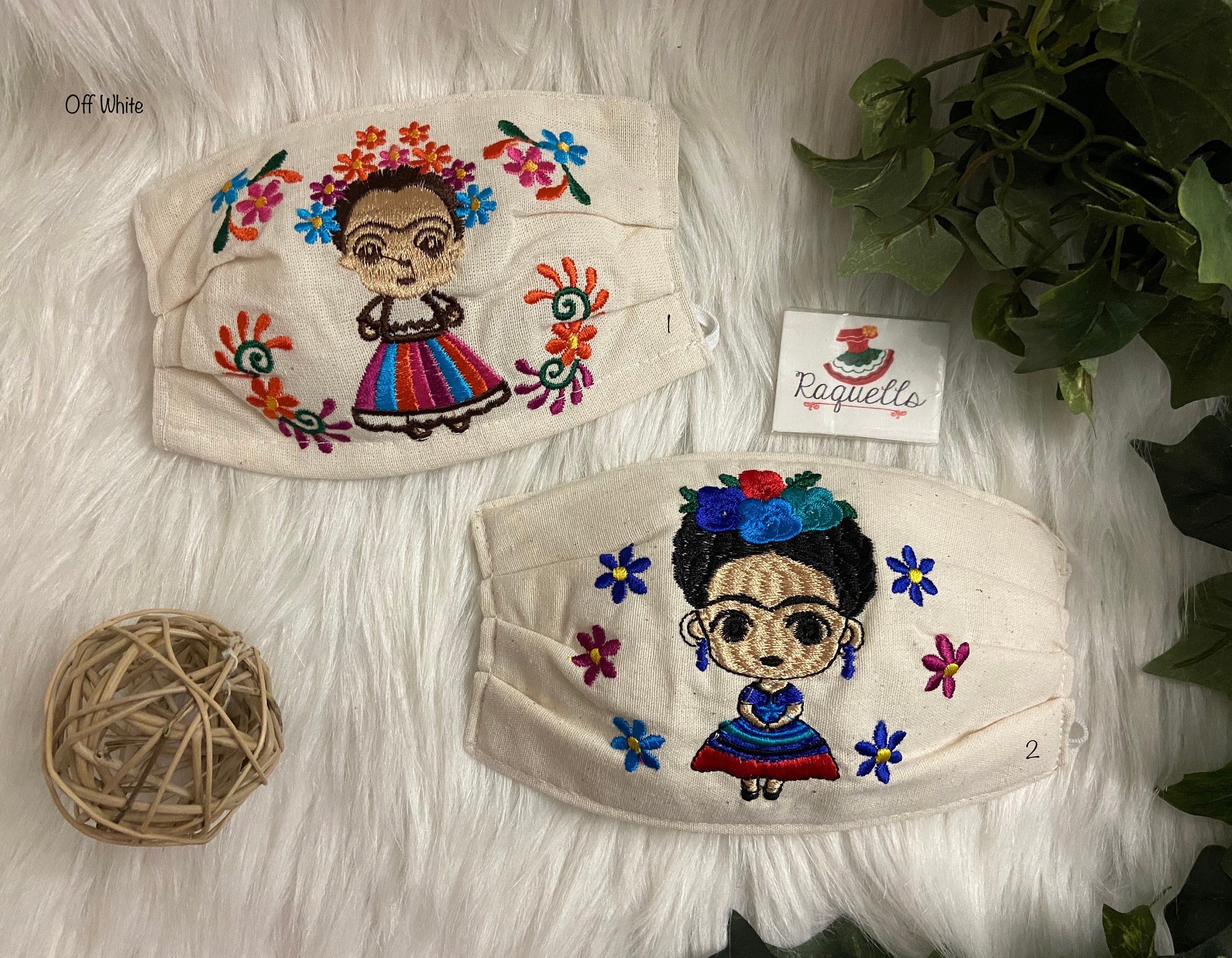 FRIDA Embroidered Face Masks with filter attached