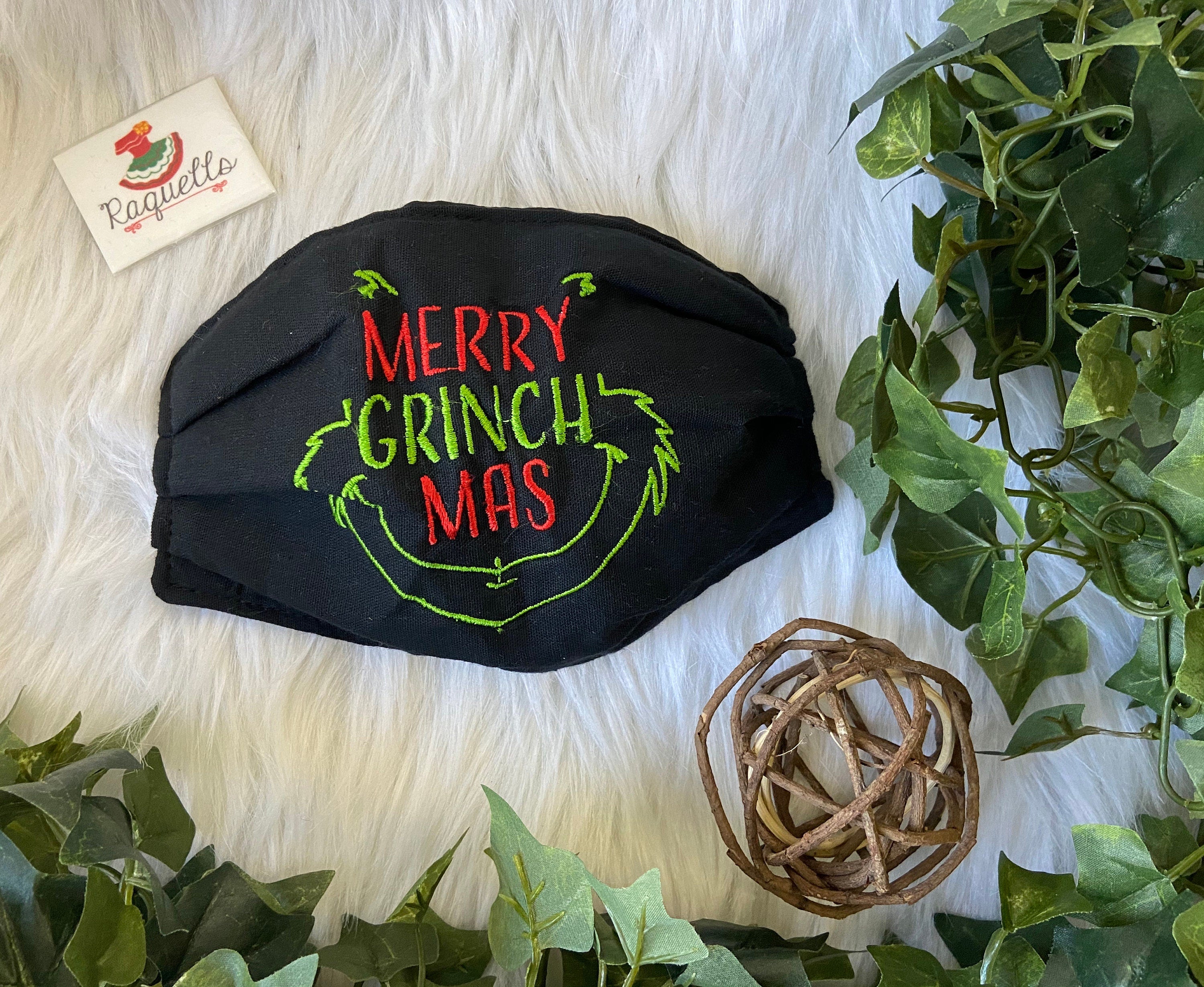 CHRISTMAS - Embroidered Face Mask with sewn-in Filter