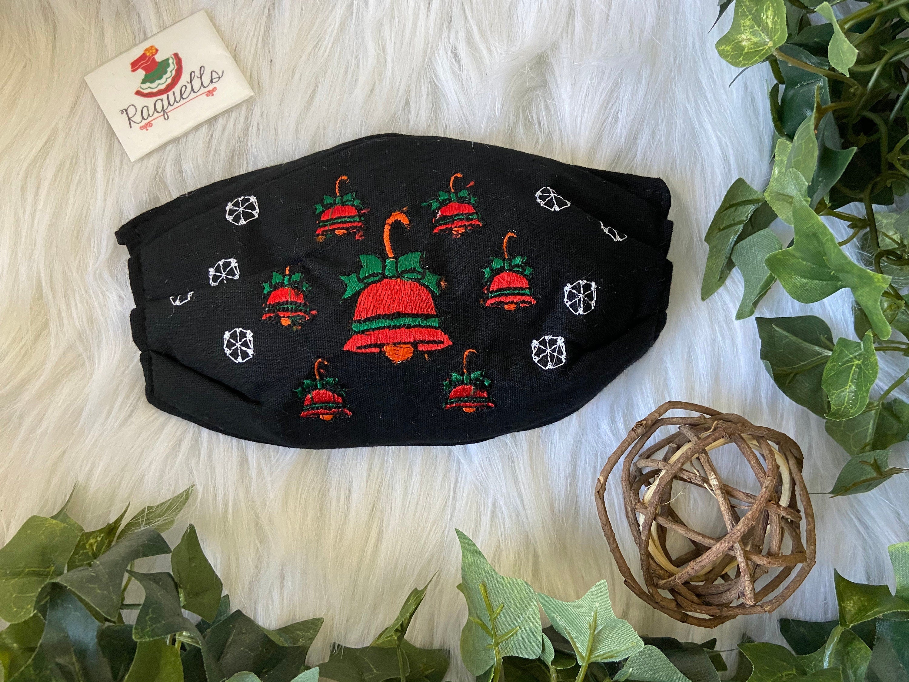 Image of CHRISTMAS - Embroidered Face Mask with sewn-in Filter
