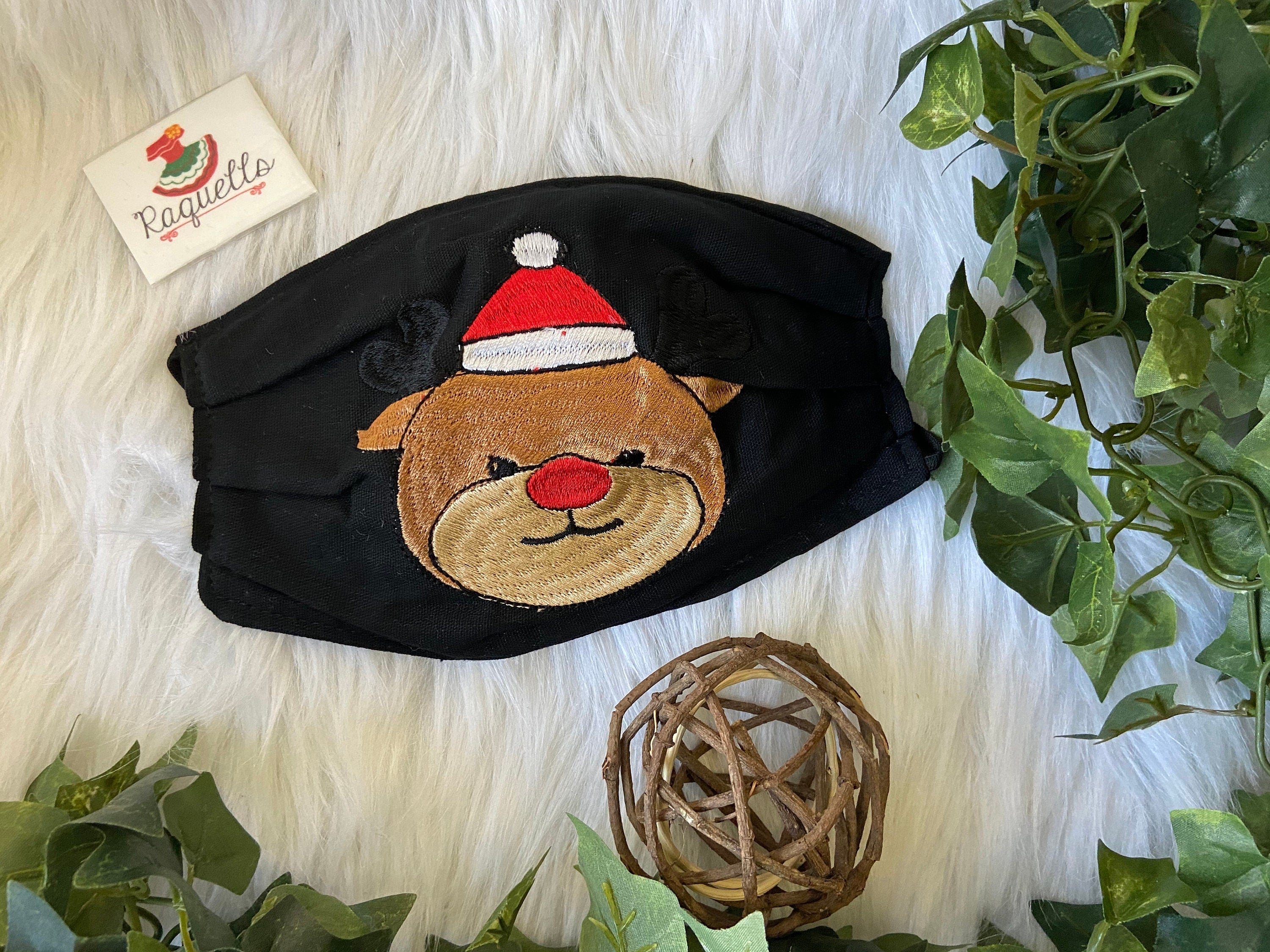 Image of CHRISTMAS - Embroidered Face Mask with sewn-in Filter