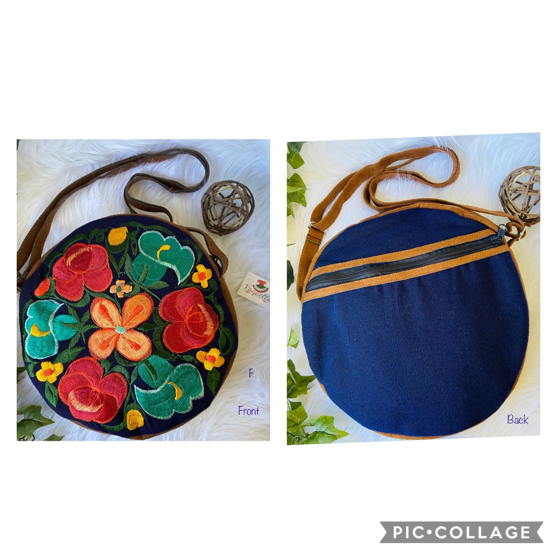 Floral Embroidered Messenger Bag