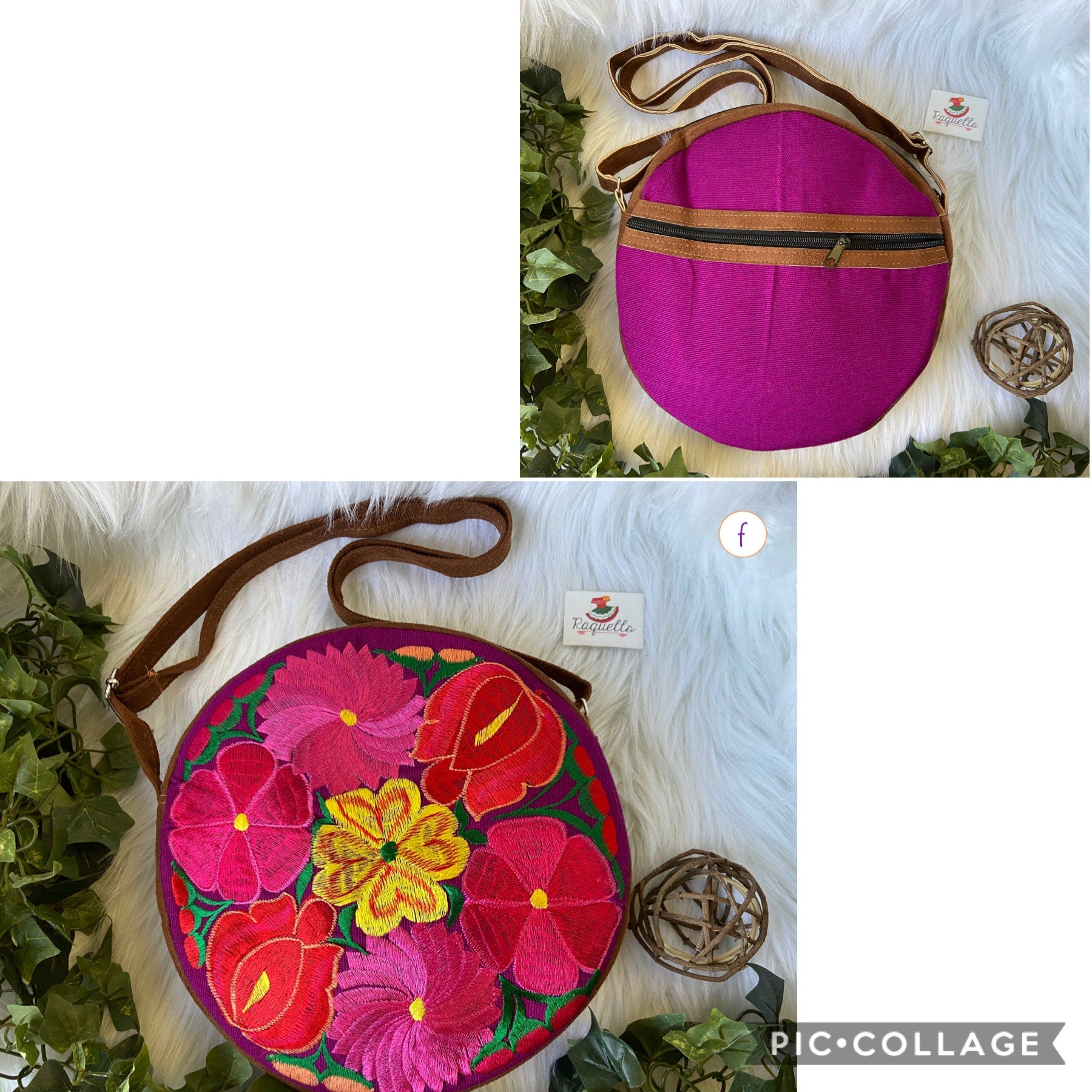 Image of Floral Embroidered Messenger Bag