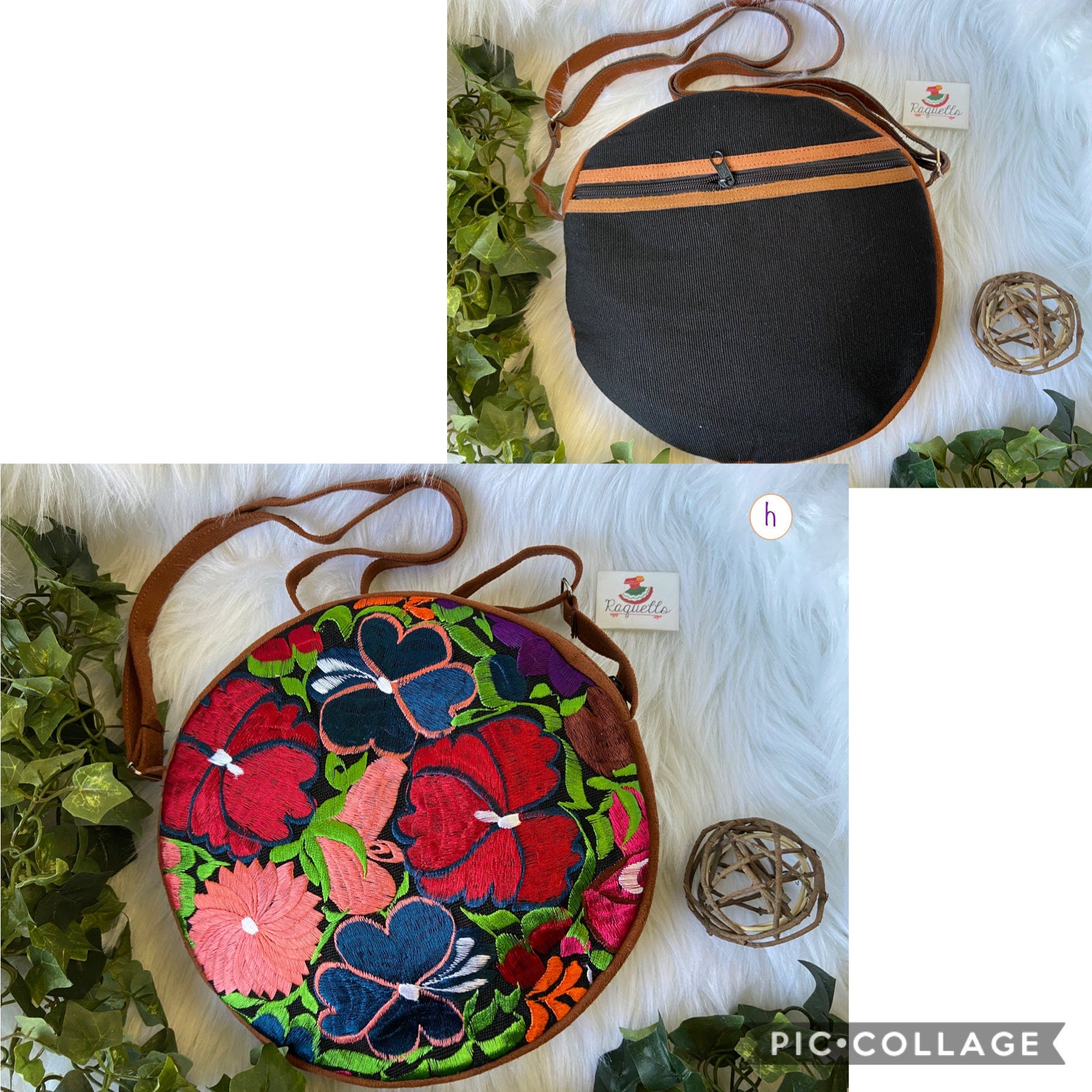 Image of Floral Embroidered Messenger Bag