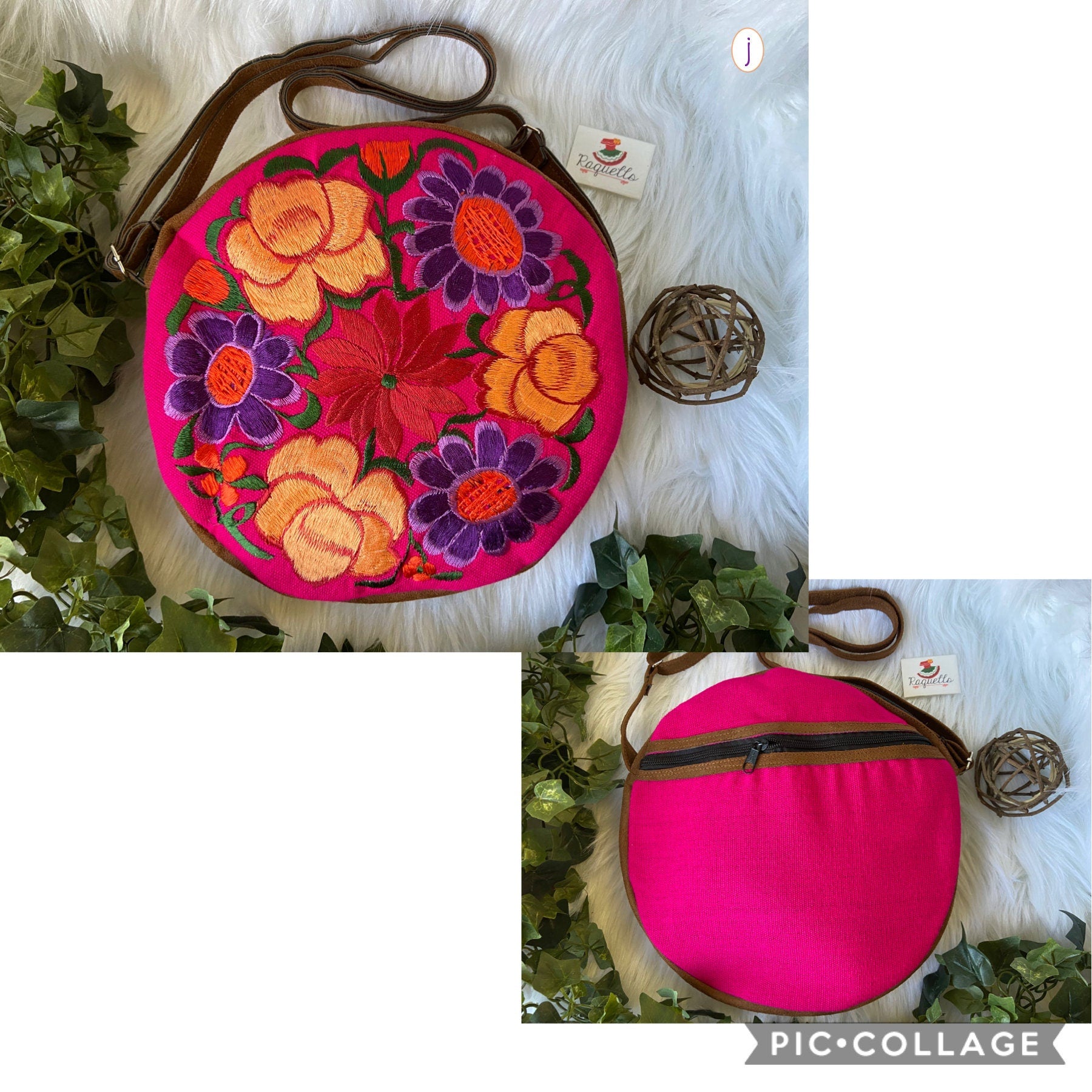 Image of Floral Embroidered Messenger Bag