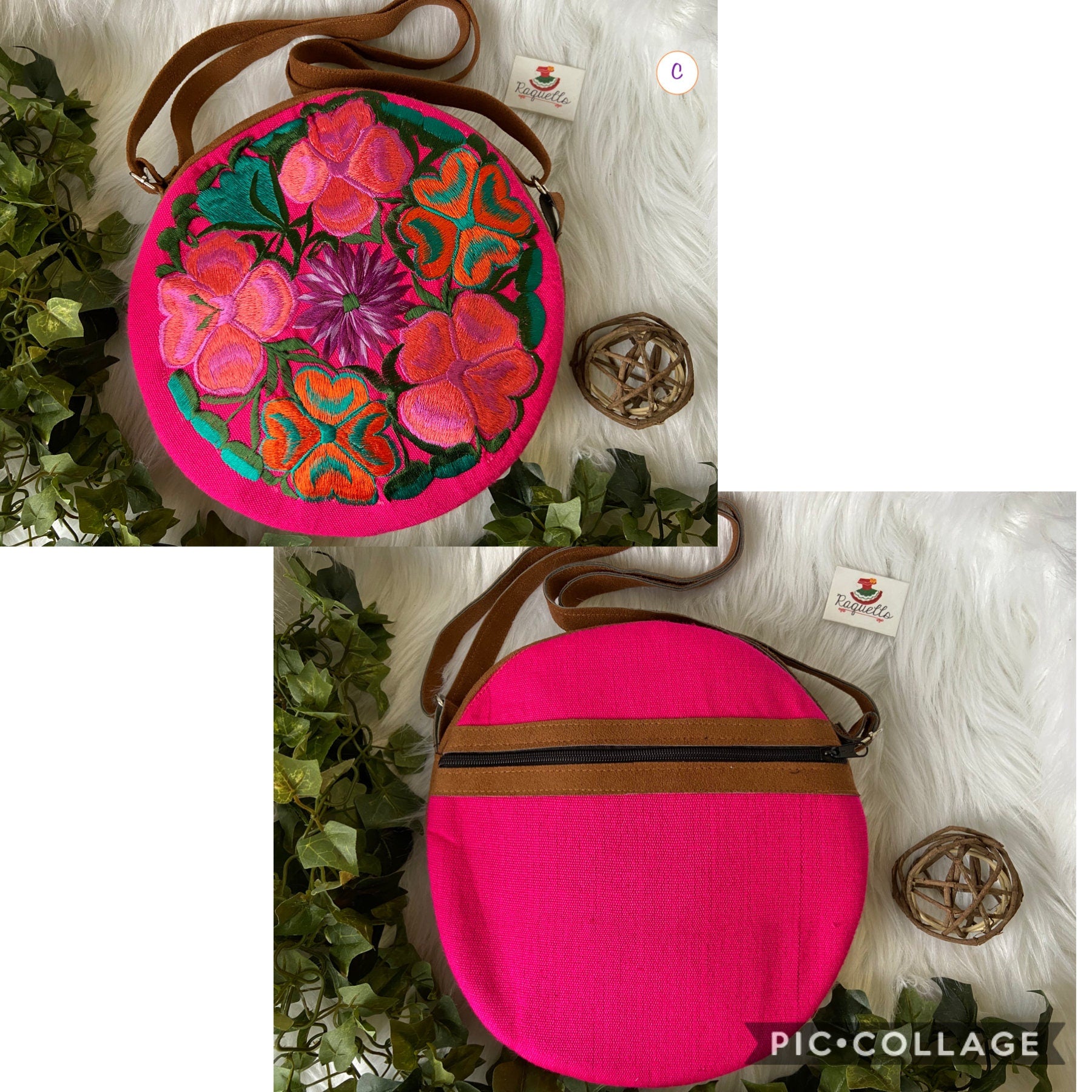Image of Floral Embroidered Messenger Bag