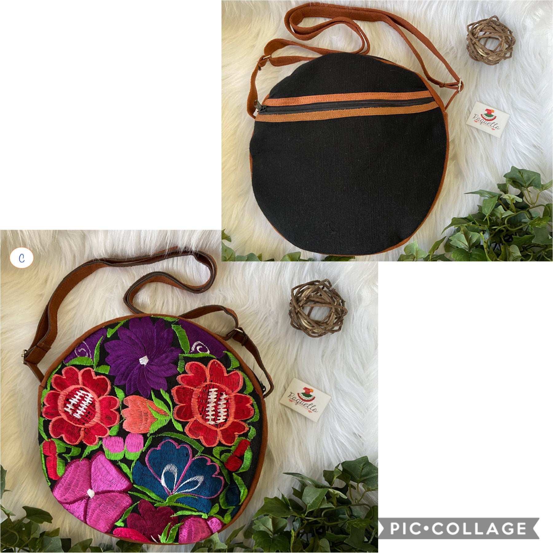 Image of Floral Embroidered Messenger Bags