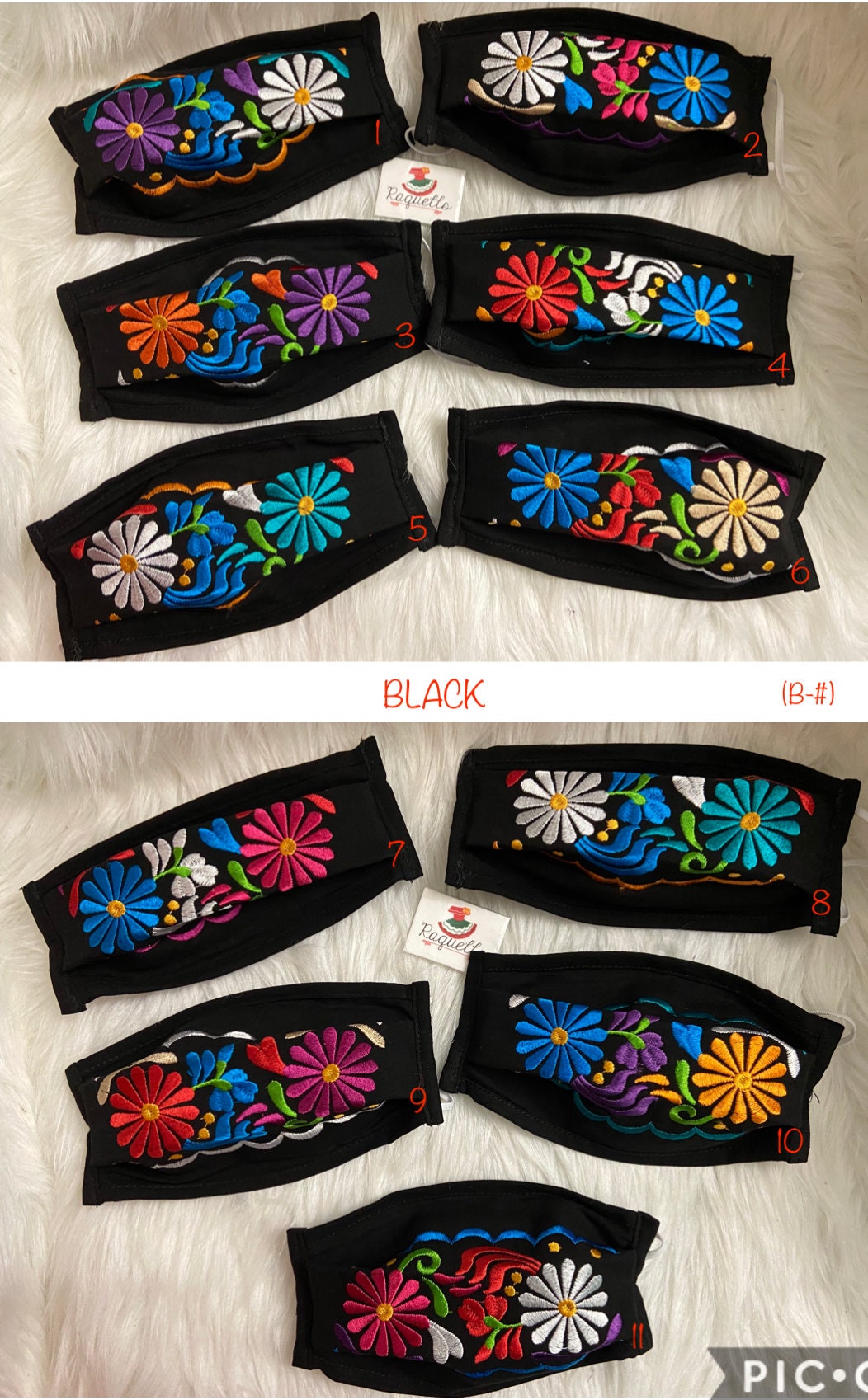 Image of ELITE & UNIQUE - Embroidered Face Masks with Filter sewn-in