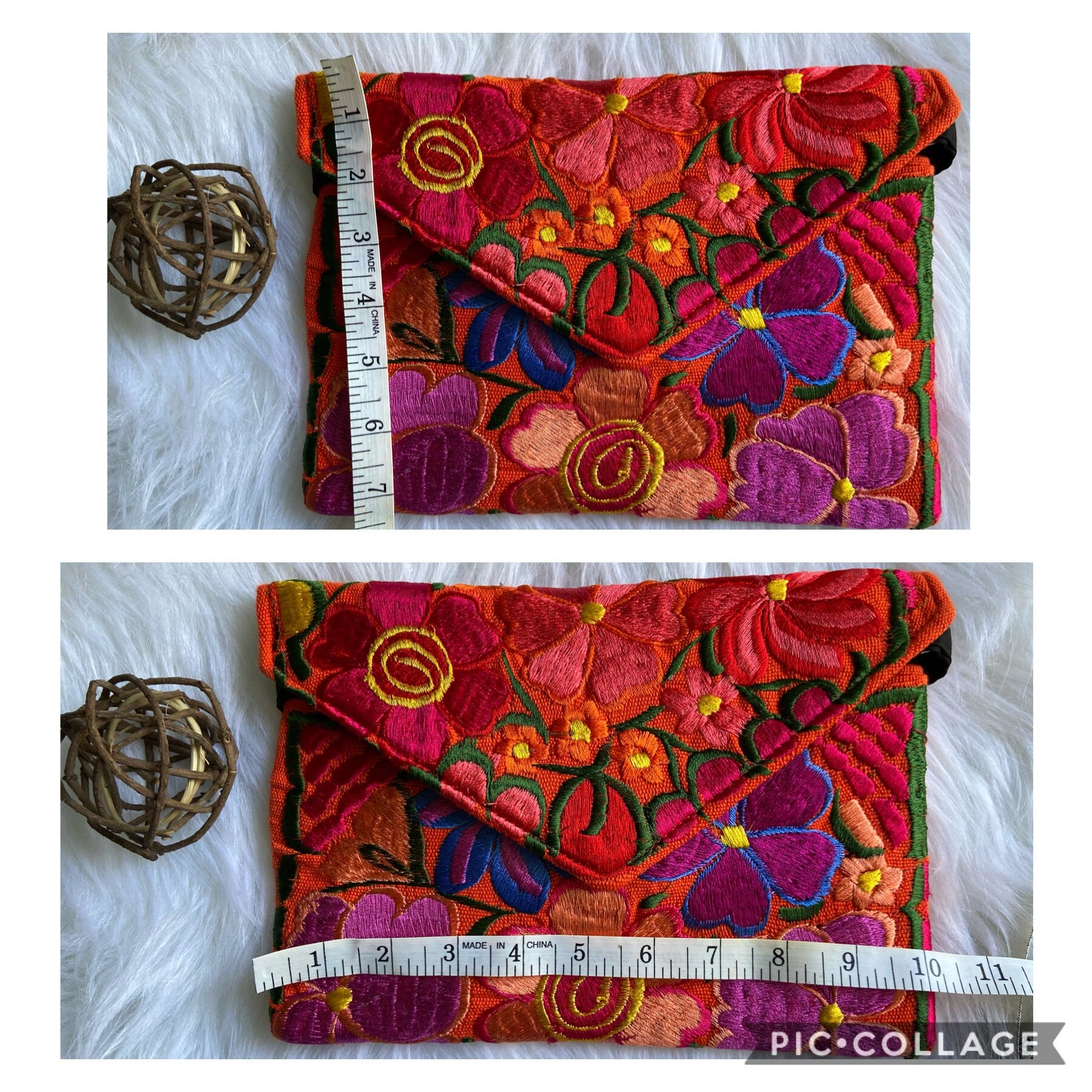 Image of Floral Embroidered Clutch Bag