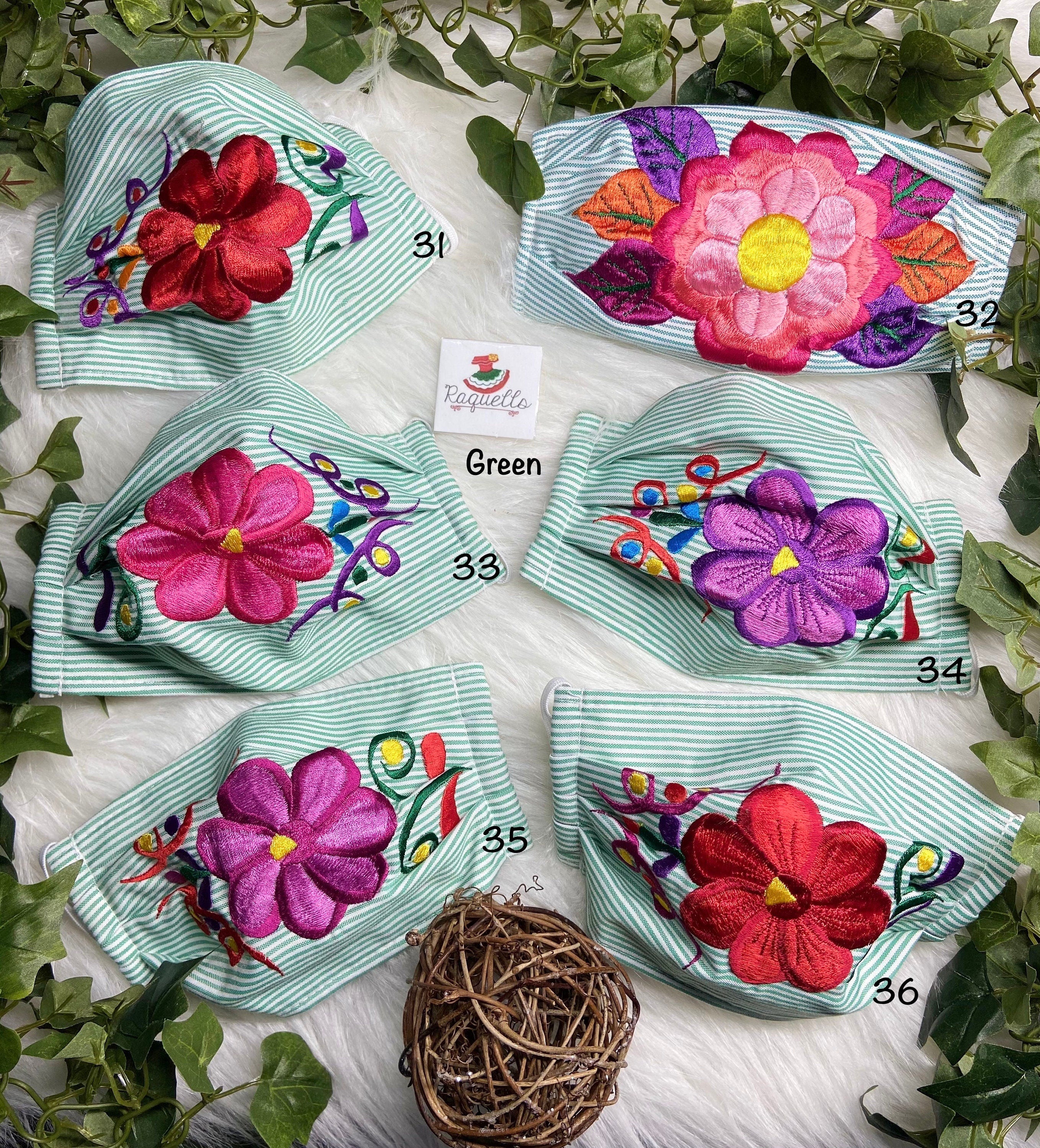 Image of STRIPES - Embroidered Face Masks with Filter attached