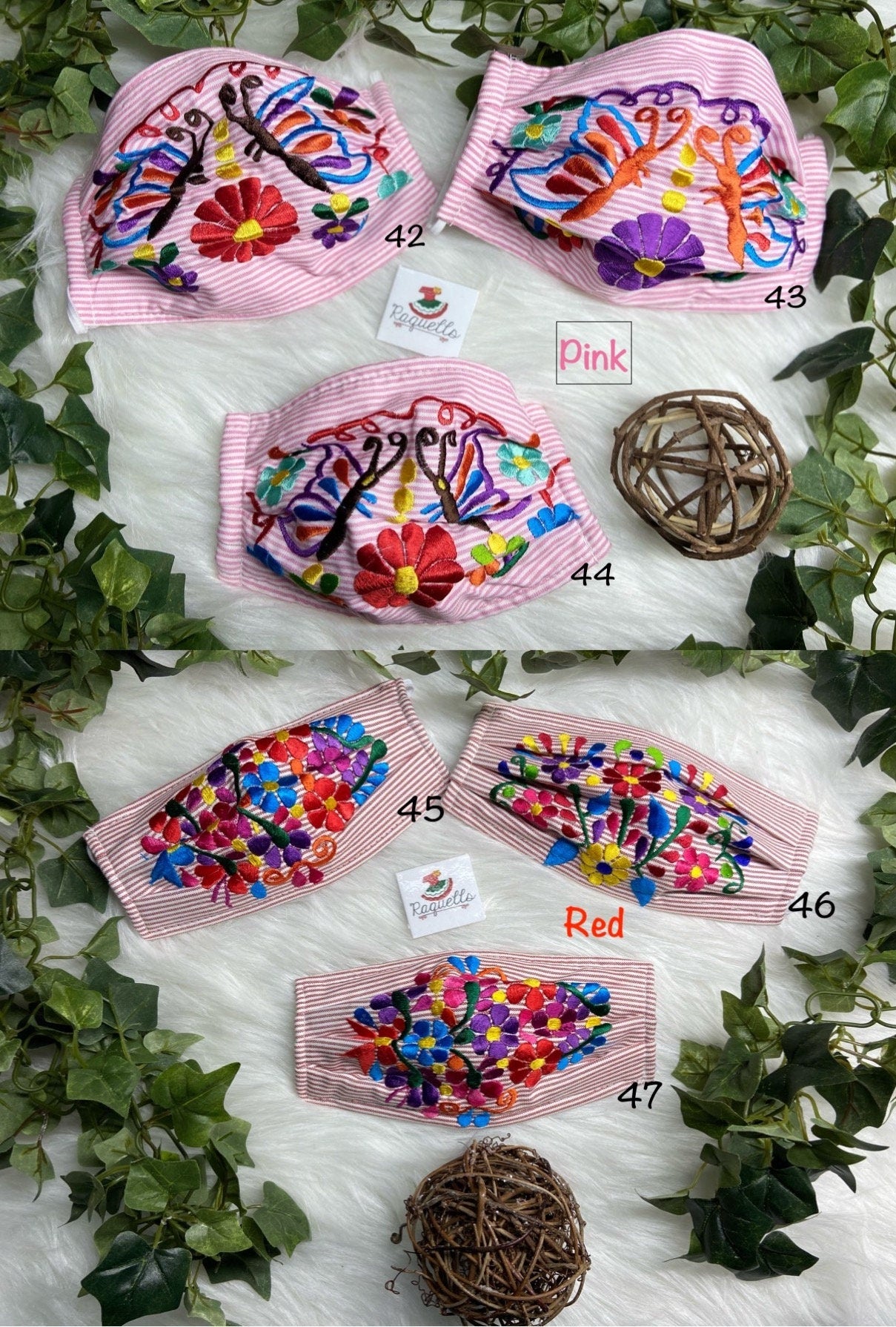 Image of STRIPES - Embroidered Face Masks with Filter attached