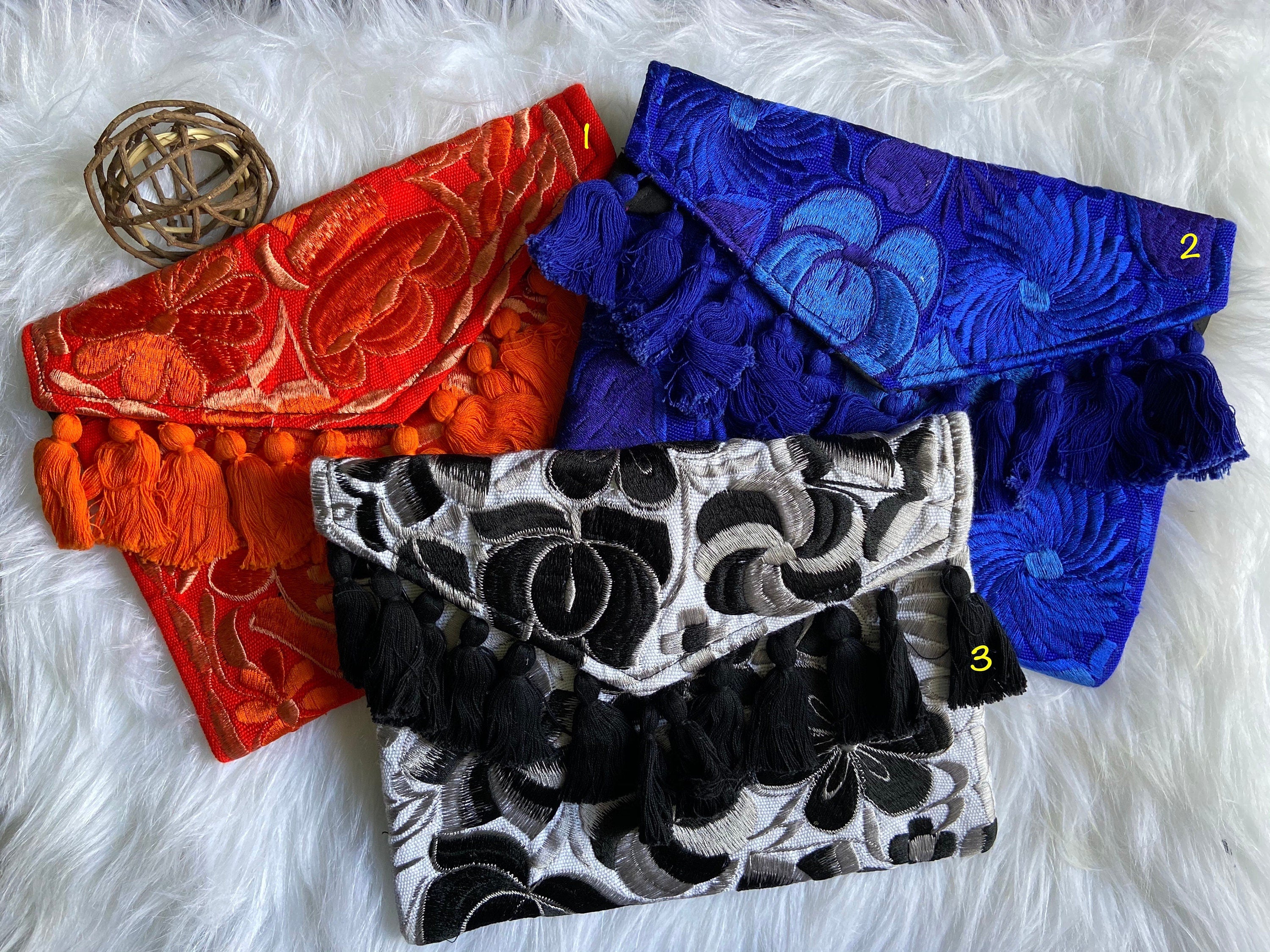 Image of Floral Embroidered Clutch Bag