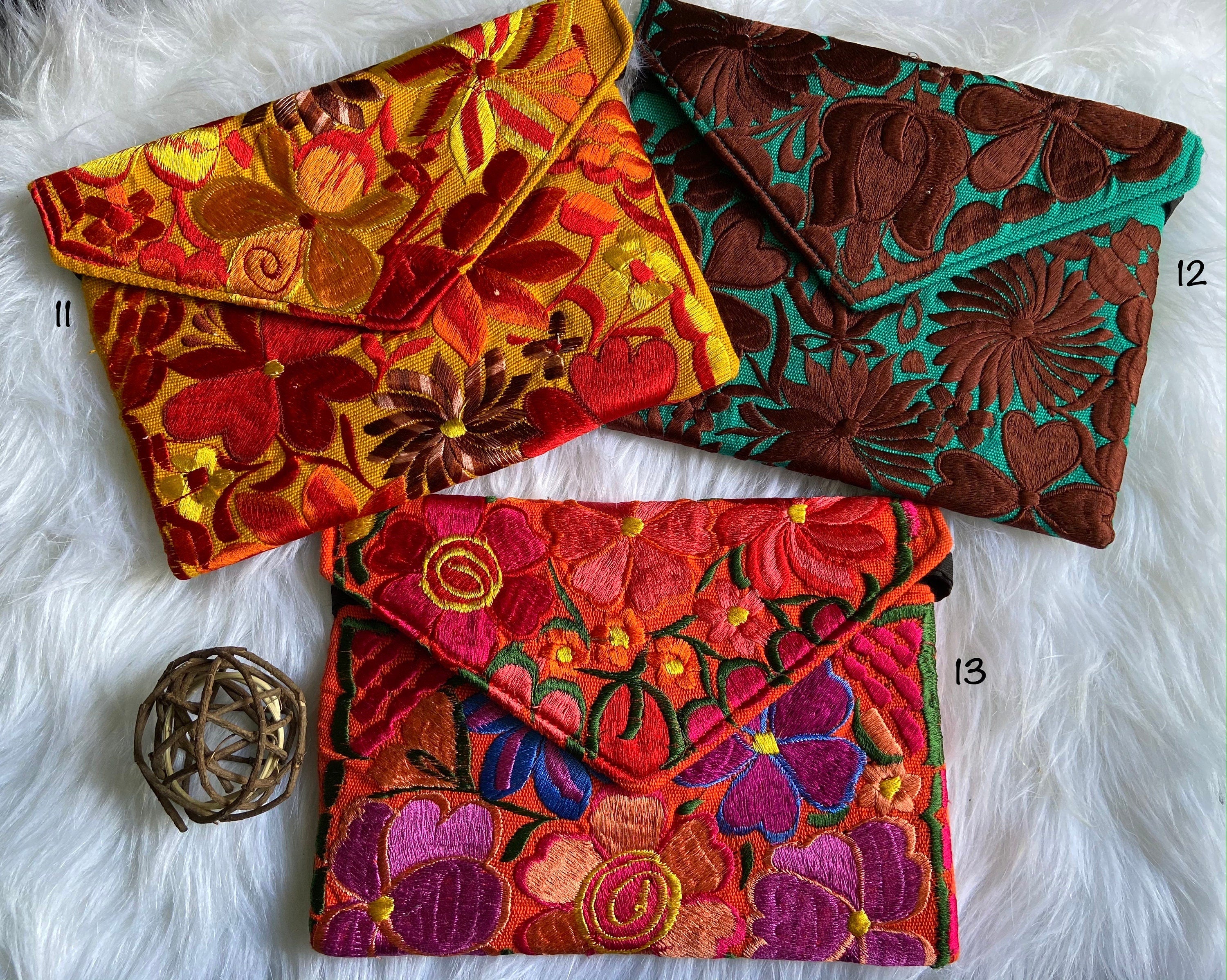 Image of Floral Embroidered Clutch Bag