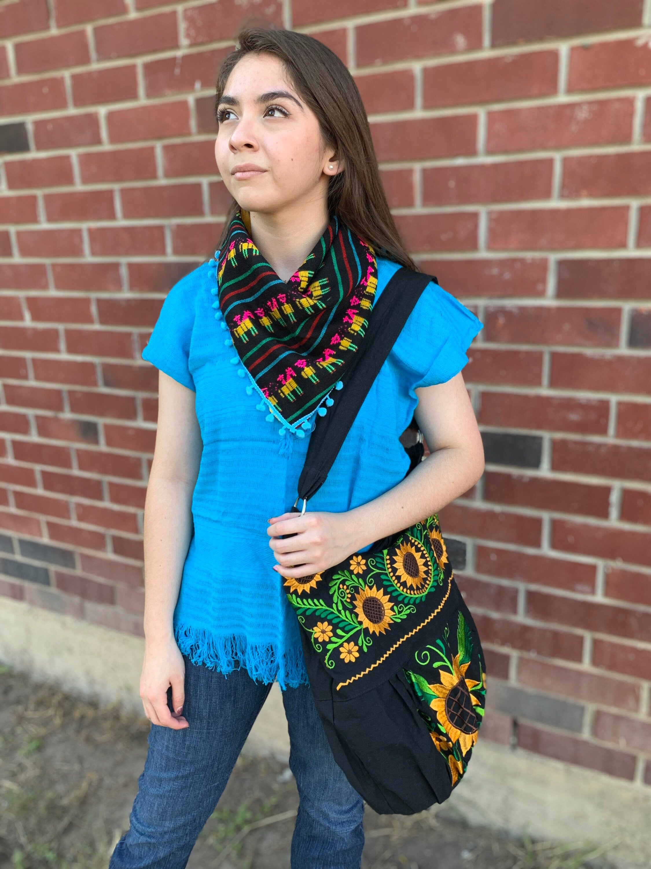 Image of Aztec Design Scarfs made with beautiful Sarape fabric - Meaningful Scarfs