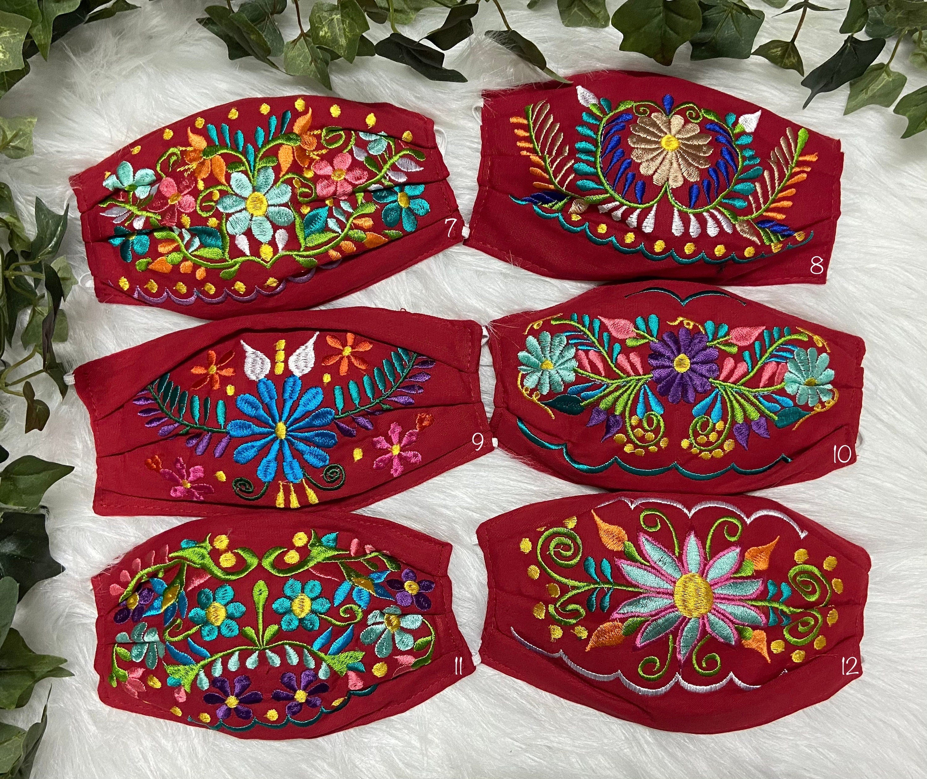 RED Embroidered Face Mask with Filter attached