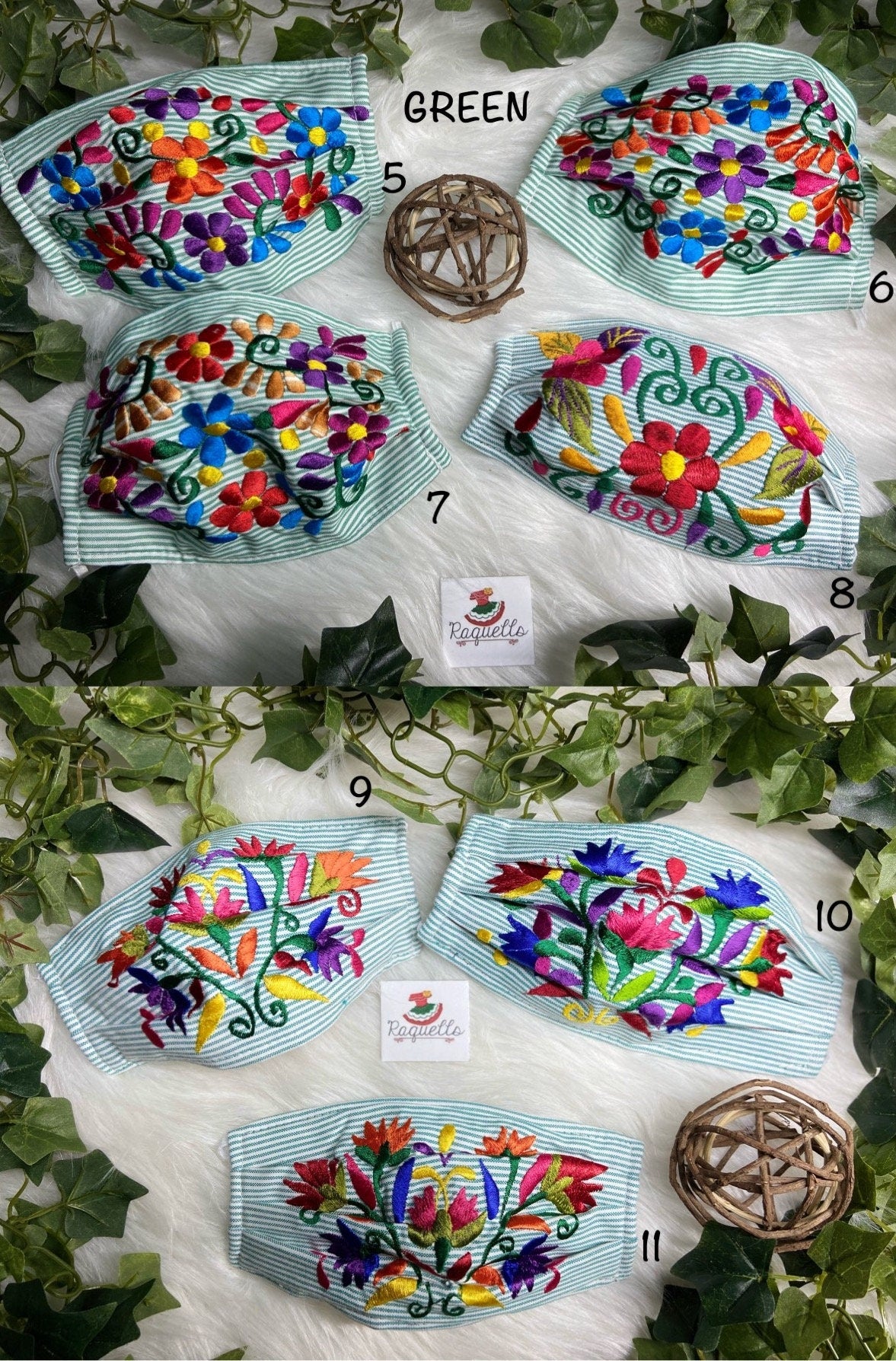 STRIPES - Embroidered Face Masks with Filter attached