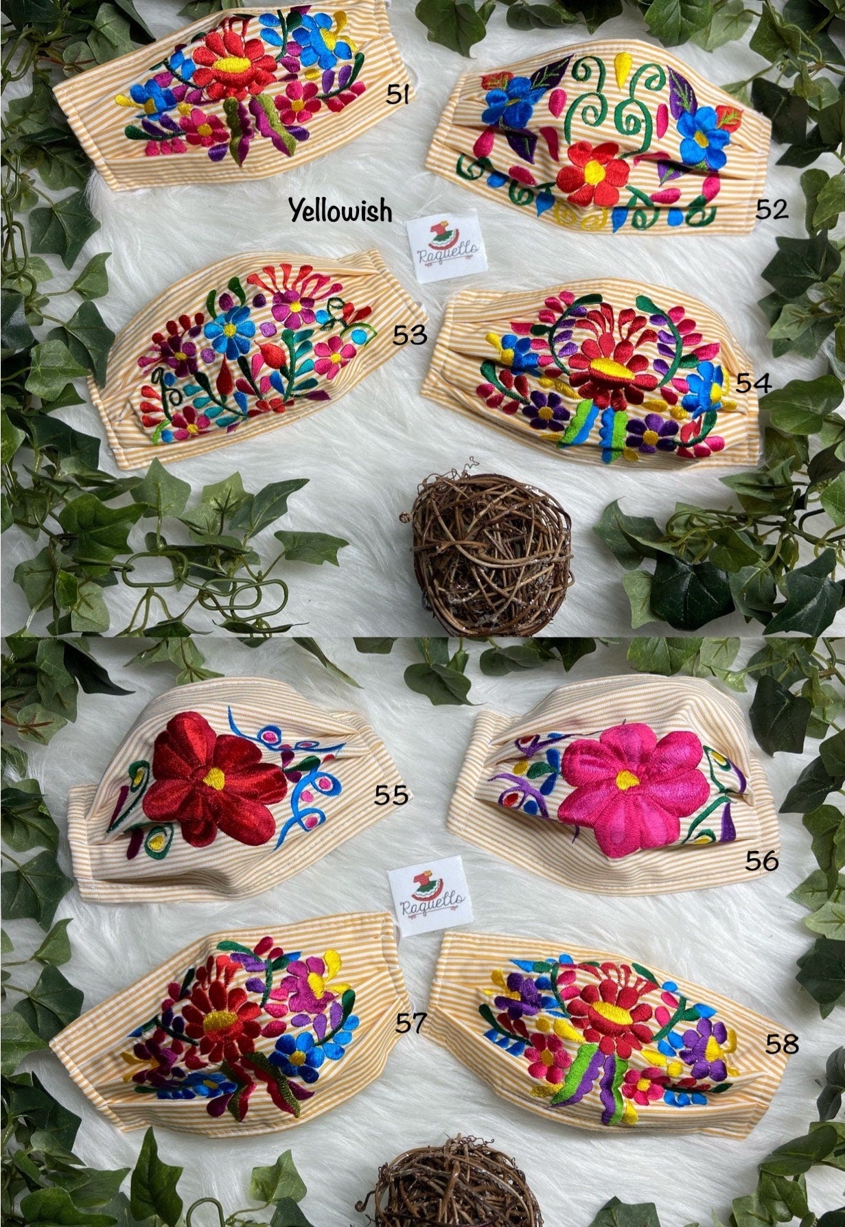 Image of STRIPES - Embroidered Face Masks with Filter attached