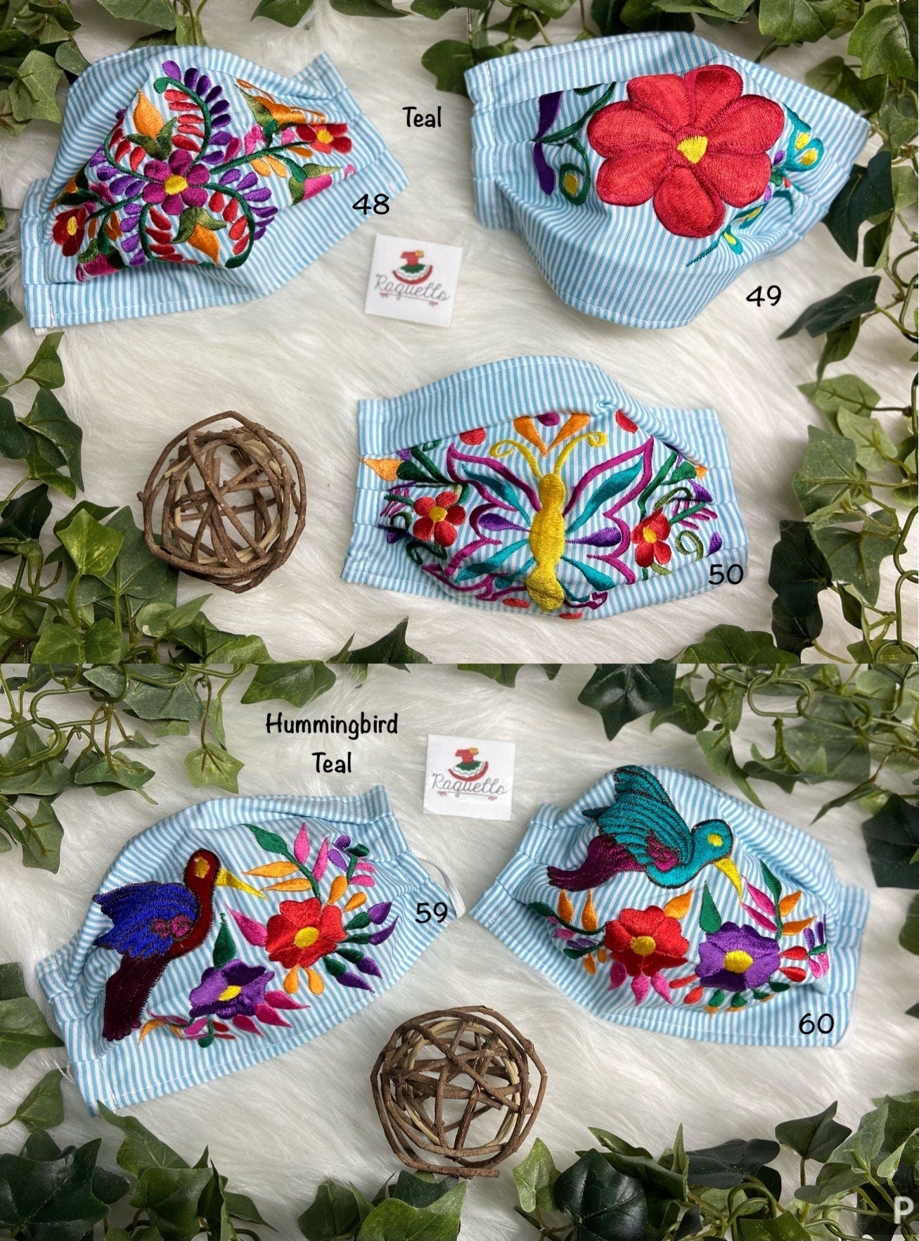 Image of STRIPES - Embroidered Face Masks with Filter attached