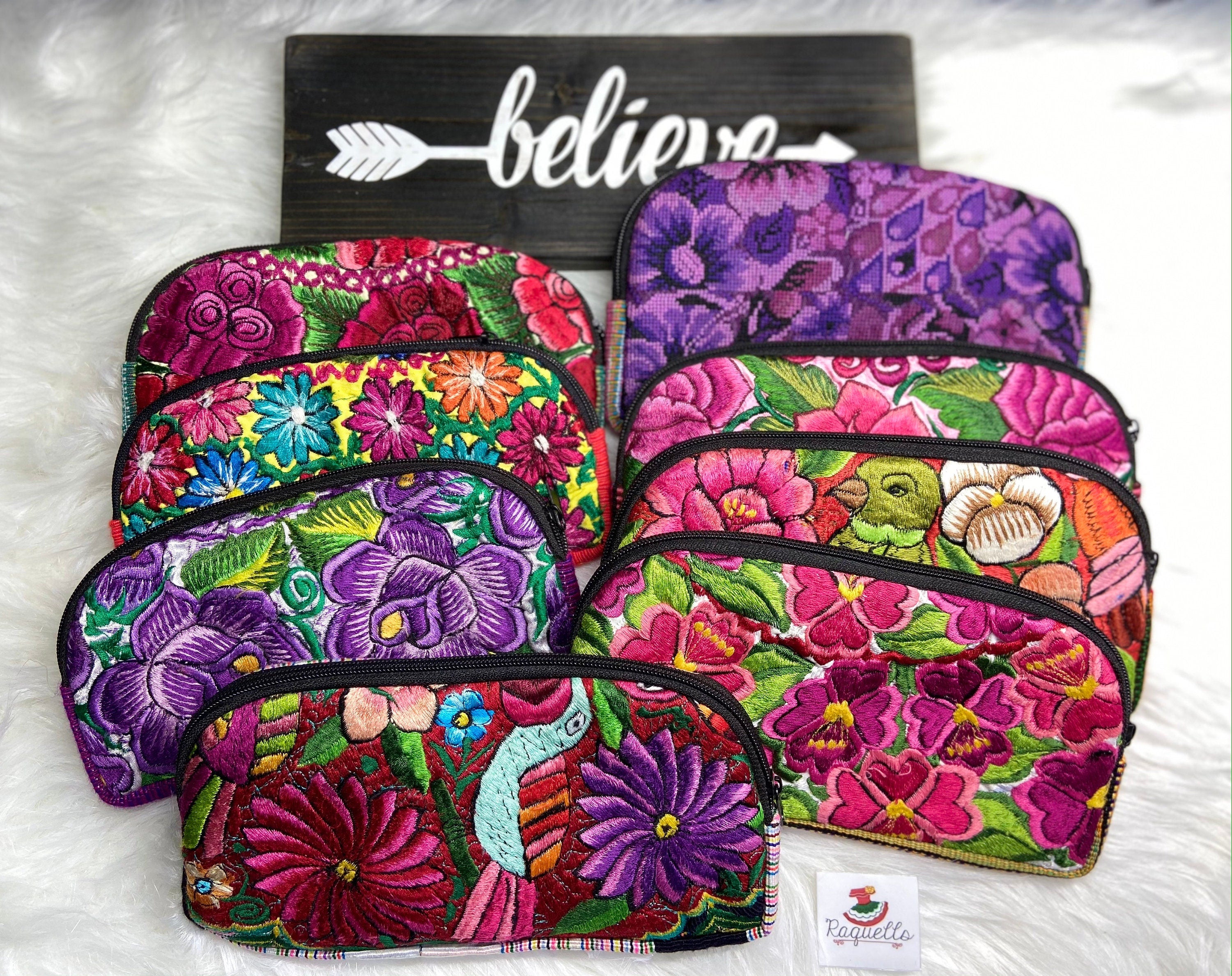 Image of Artisanal Handmade and Handwoven Two-Sided Makeup Bag, Beautiful & Authentic Gift made from our Chiapas Mexican Partners