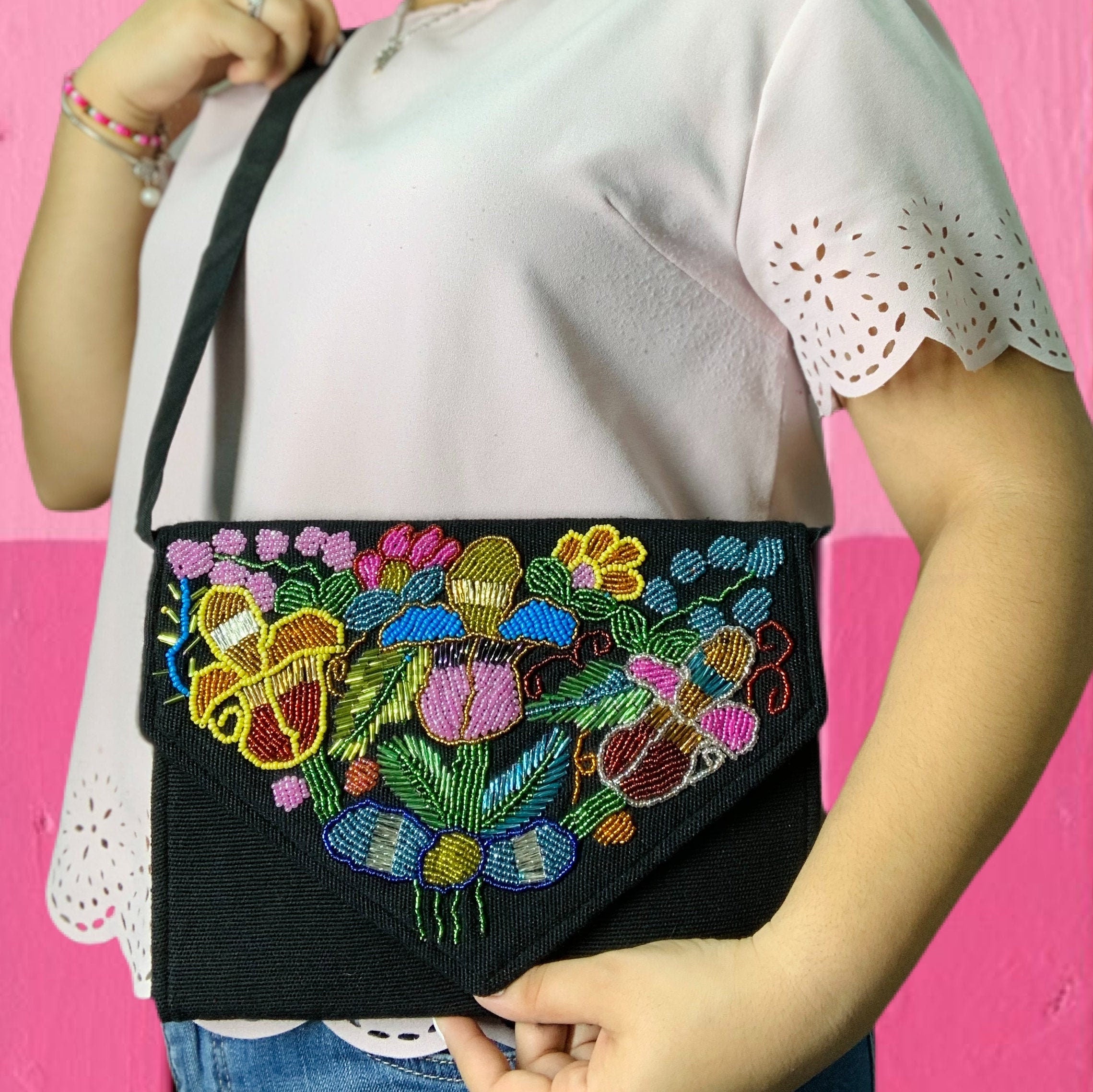 Image of Mexican Chaquira Crossbody - Mexican Artisanal Bag