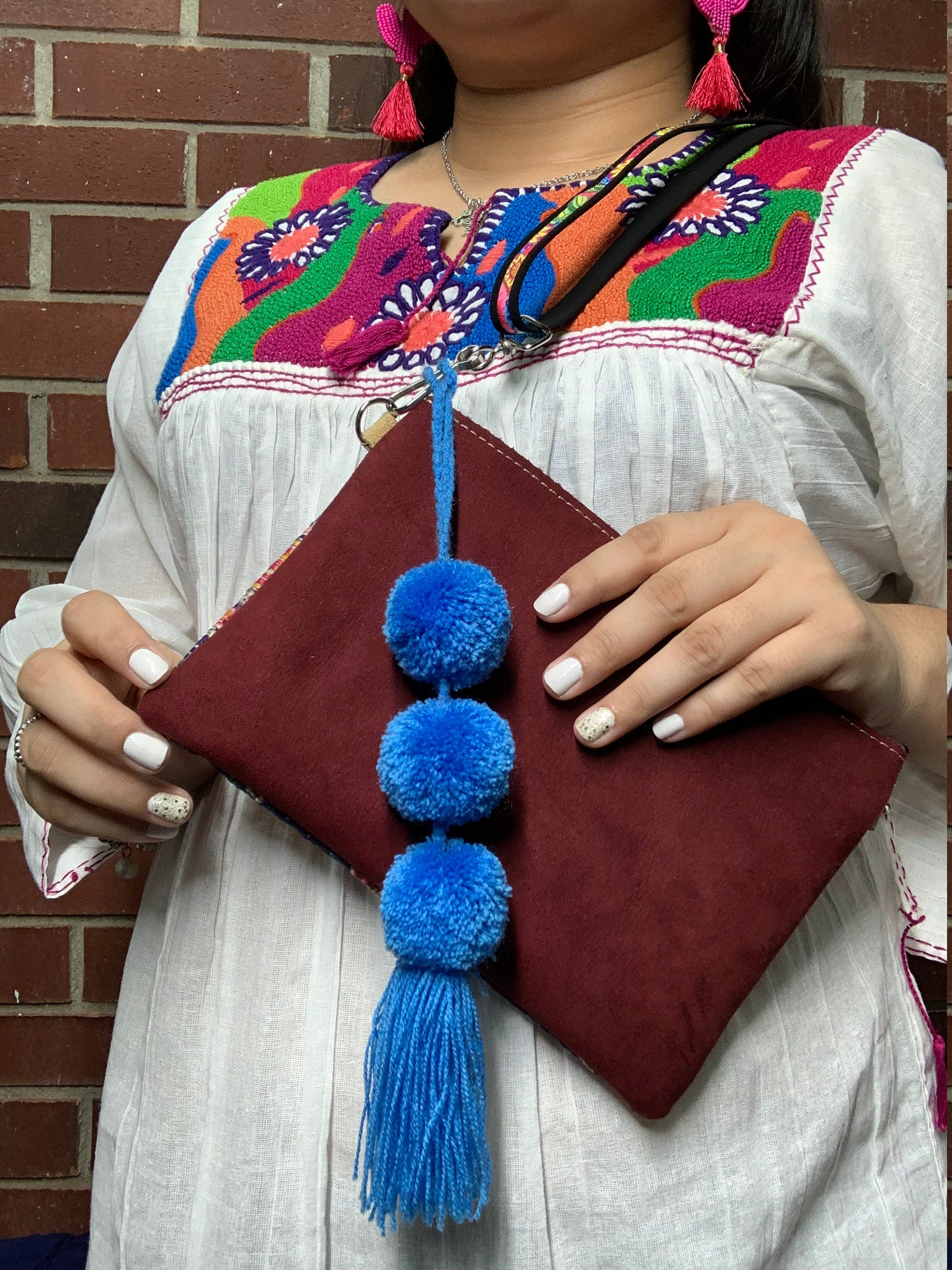 Image of Trendy PomPom Bag Accessory - Handmade Mexican Flair